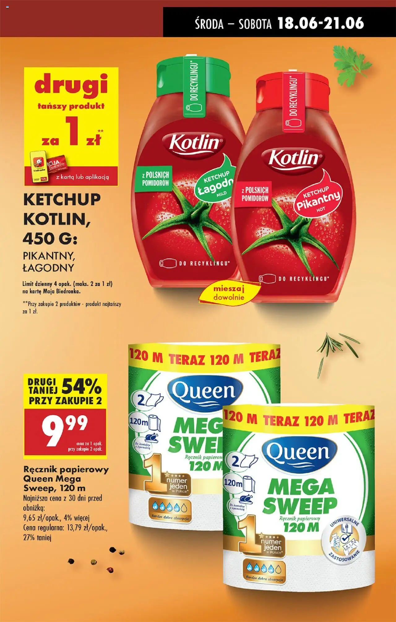 Biedronka gazetka - Oferta W tym tygodniu od 18.06.2025 | Strona: 9 | Produkty: Karta, Ketchup, Ręcznik papierowy