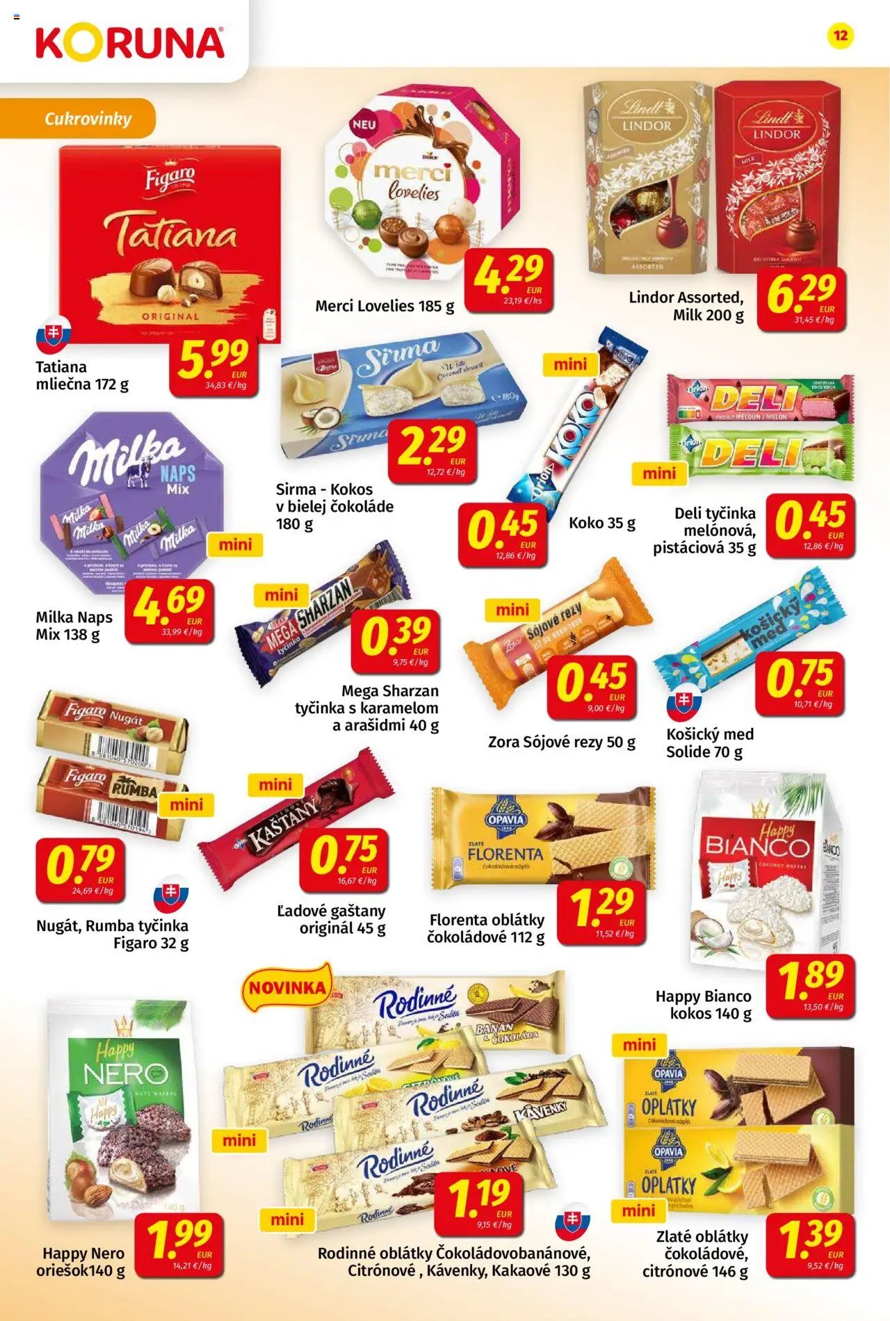 Koruna leták │ platný od 20.06.2025 | Strana: 12 | Produkty: Gaštany, Lindor, Čokoláda, Med