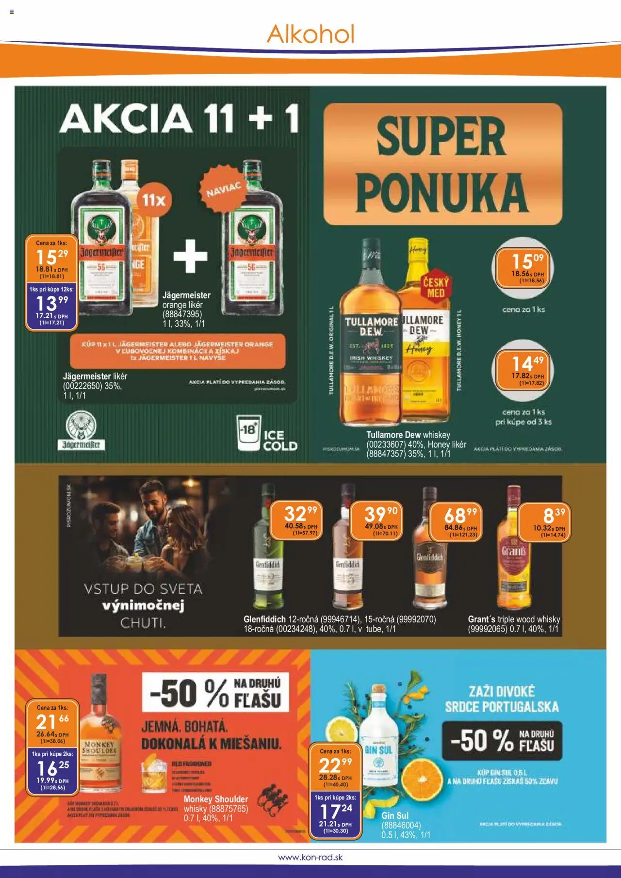 KON - RAD leták │ platný od 01.06.2025 | Strana: 6 | Produkty: Jägermeister, Gin, Whisky, Alkohol