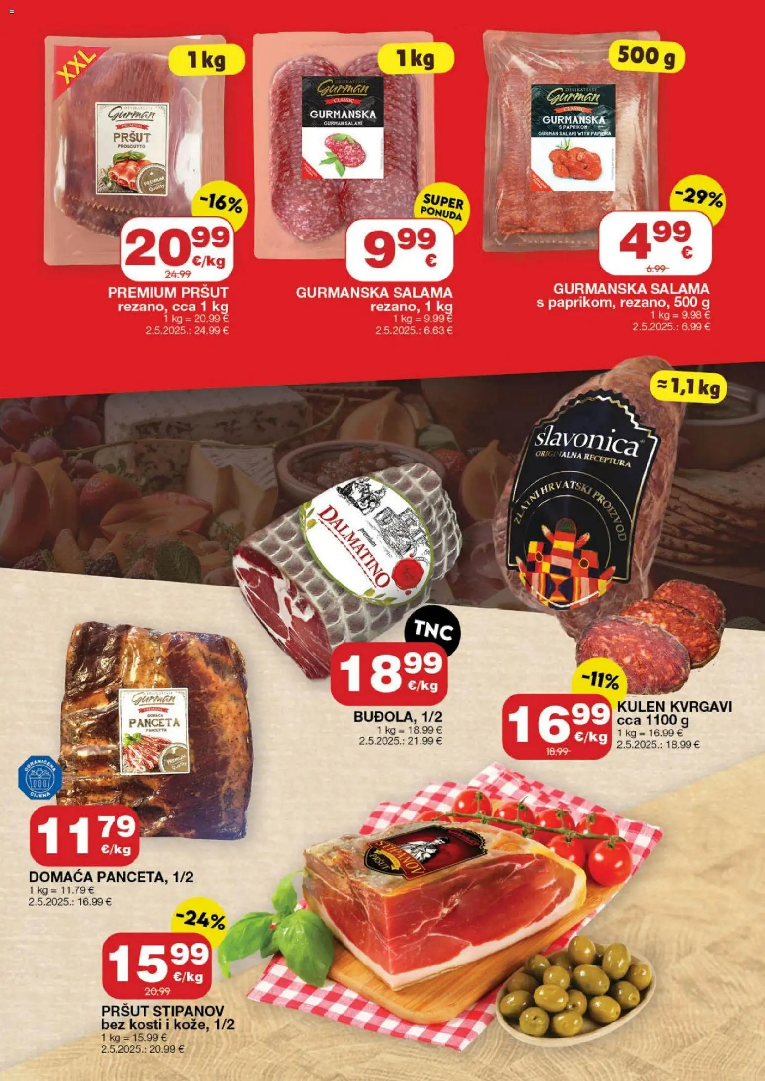 Stanić Diskont katalog | vrijedi od 19.02.2026 | Stranica: 5 | Proizvodi: Salama, Pršut, Paprika, Panceta