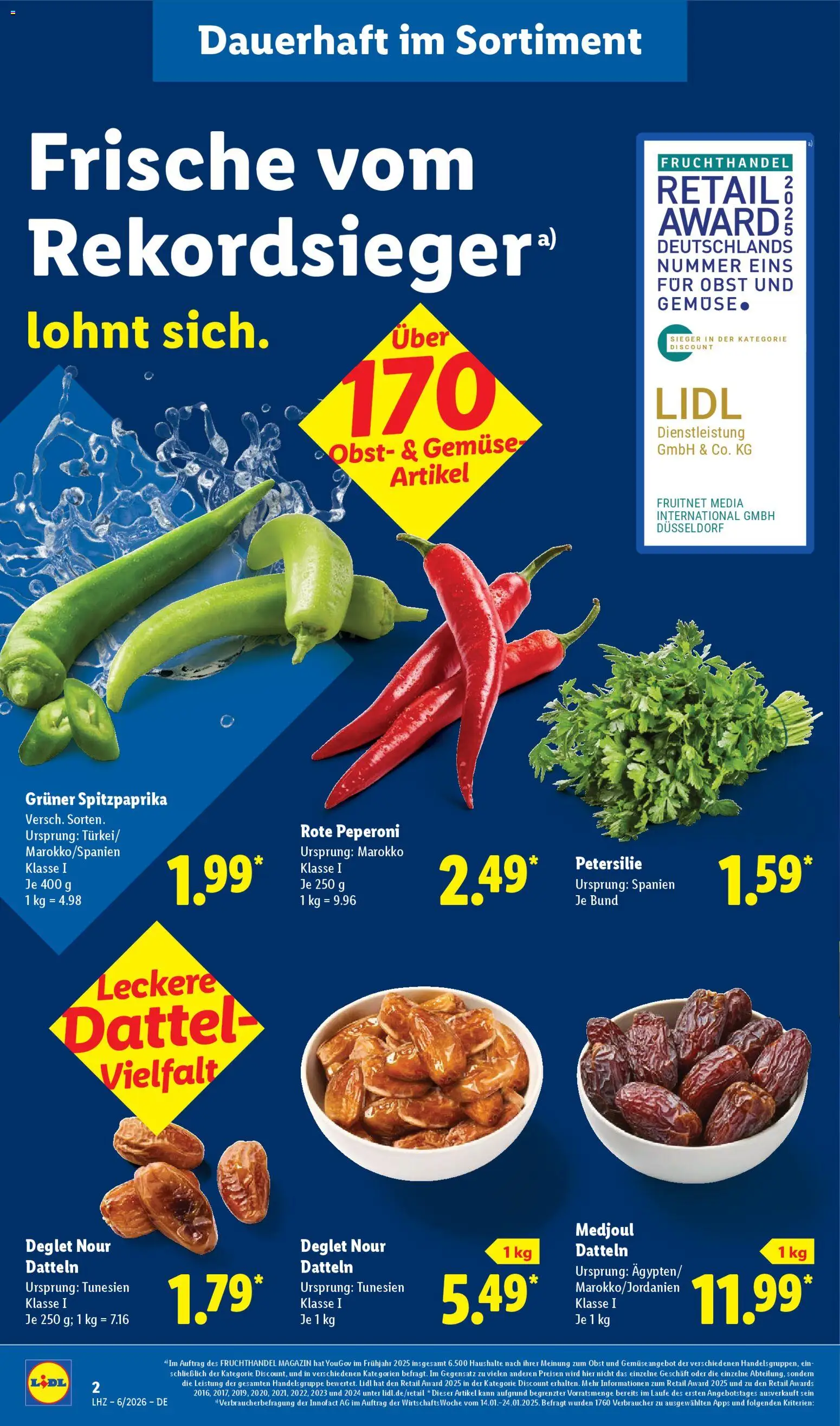 Lidl - Prospekt – gültig ab 02.02.2026 | Seite: 4 | Produkte: Gemüse, Obst, Dattel, Petersilie
