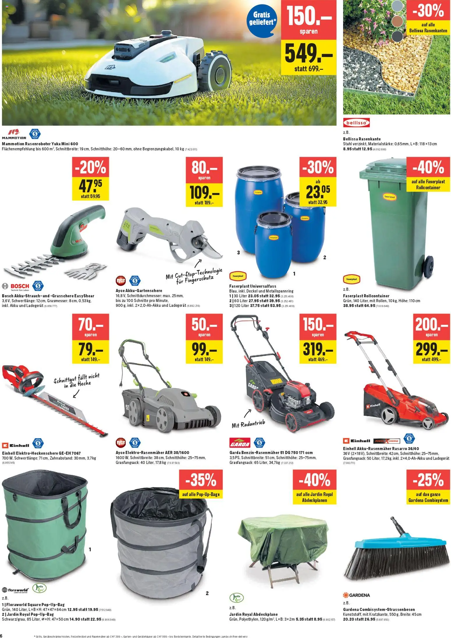 Jumbo aktionen – gültig ab 23.04.2026 | Seite: 6 | Produkte: Rollcontainer, Ladegerät, Rasenmäher, Bosch