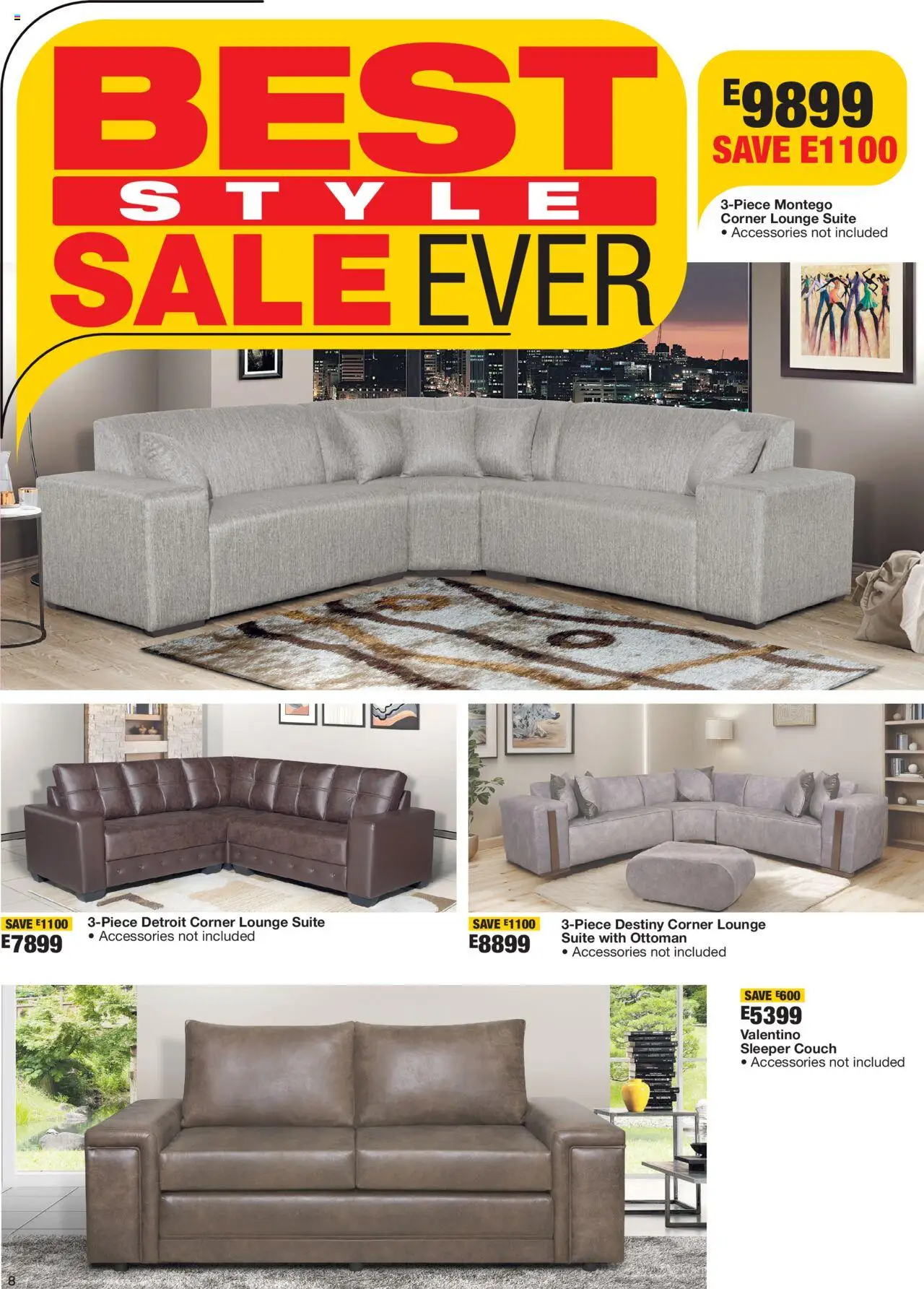 New OK Furniture catalogue – valid from 17.09.2025 | Page: 8 | Products: Couch, Lounge suite, Ottoman