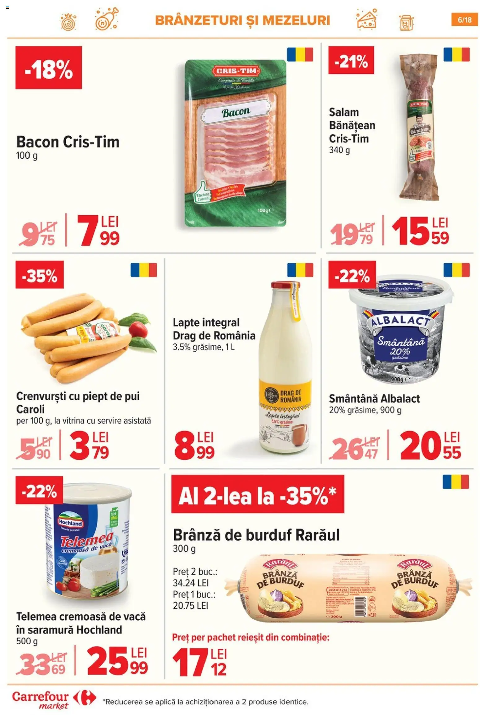 Noul catalog Carrefour – valabil de la 12.11.2025 | Pagină: 6 | Produse: Crenvurști, Brânză, Salam, Smântână