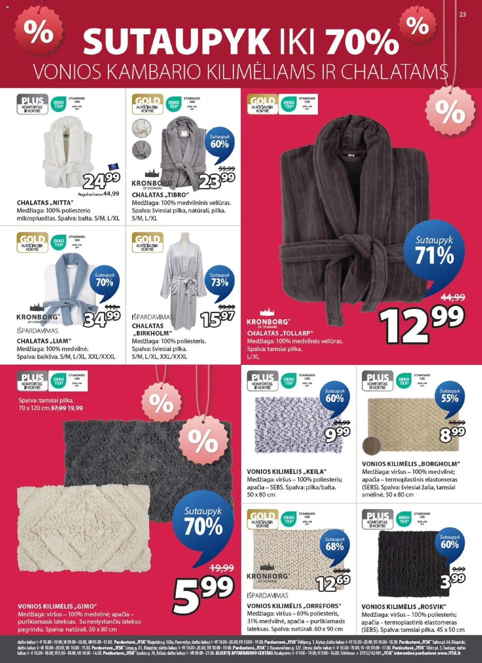 JYSK akcijos nuo 26.12.2025 | Puslapis: 23 | Prekių: Kilimėlis, Vonios kilimėlis, Chalatas