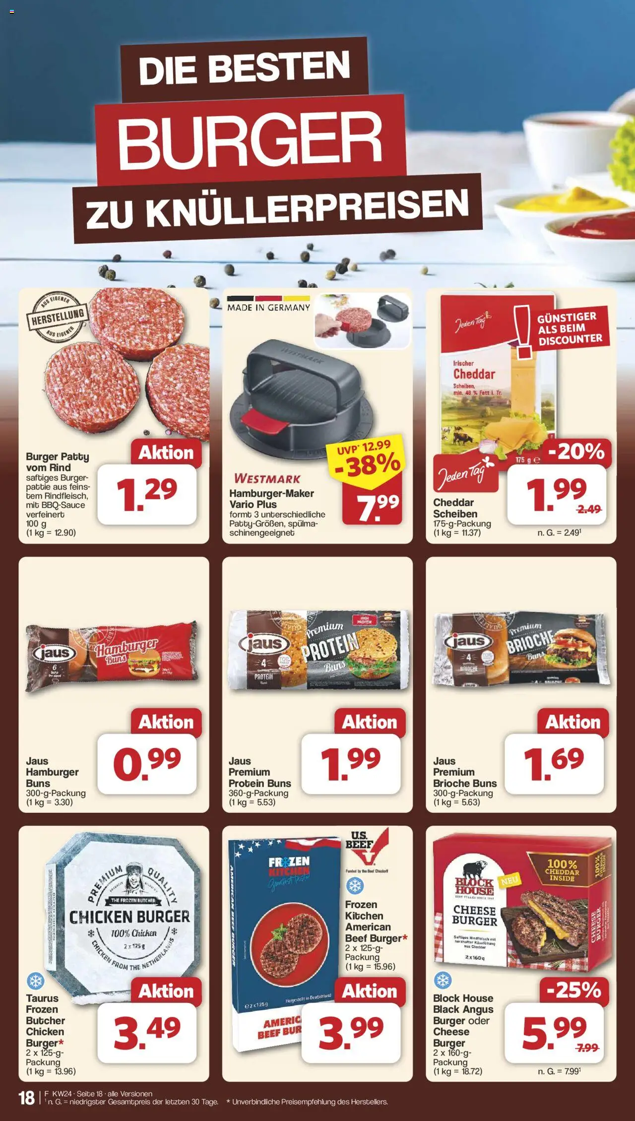 Famila Nordwest Prospekt 	 - gültig ab dem 10.06.2025 | Seite: 23 | Produkte: Burger, Rindfleisch