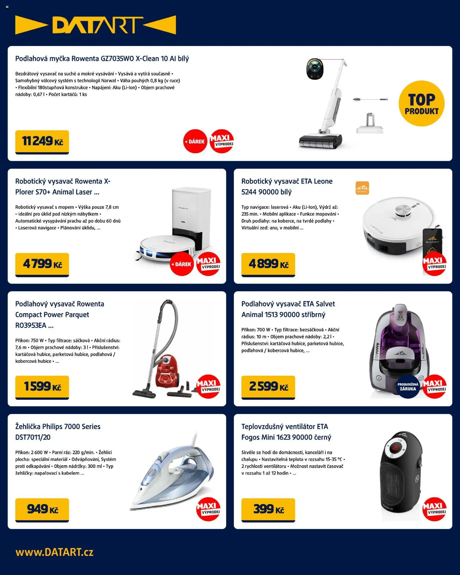 Datart leták od 12.01.2026 | Strana: 10 | Produkty: Vysavač na suché a mokré vysávání, Myčka, Ventilátor, Teplovzdušný ventilátor