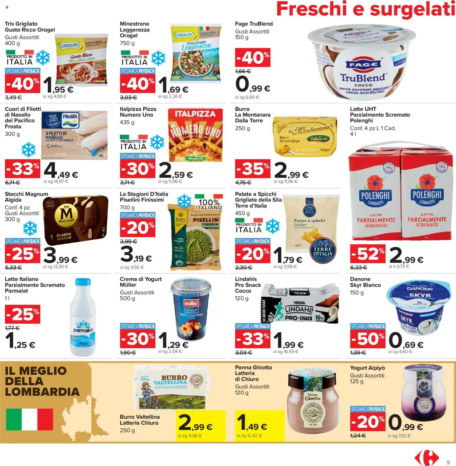 Volantino Carrefour del 21.04.2026 | Pagina: 9 | Prodotti: Crema, Yogurt, Panna, Nasello