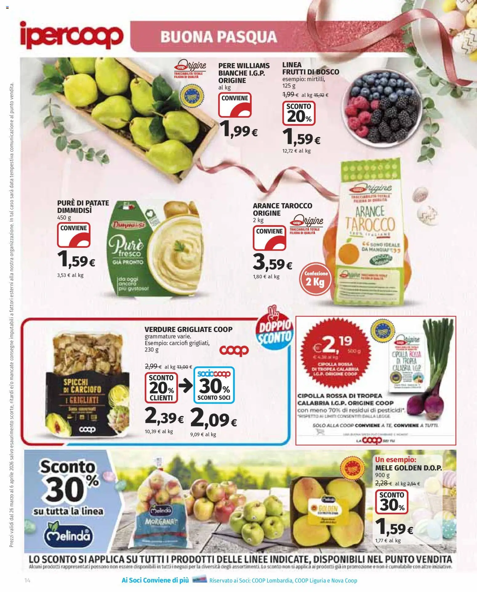 Volantino Ipercoop del 26.03.2026 | Pagina: 14 | Prodotti: Tè, Patate, Verdure, Carciofi