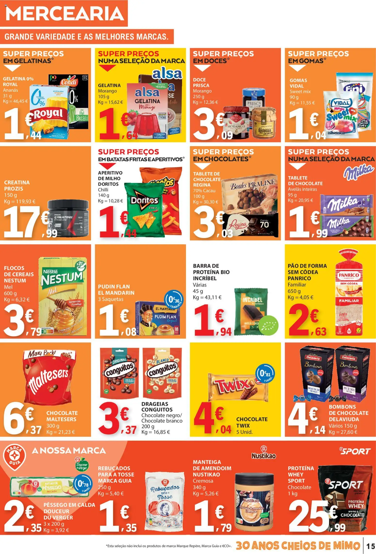 E.Leclerc folheto │ válido de 19.02.2026 | Página: 15 | Produtos: Pudim, Nestlé, Batatas fritas, Proteina