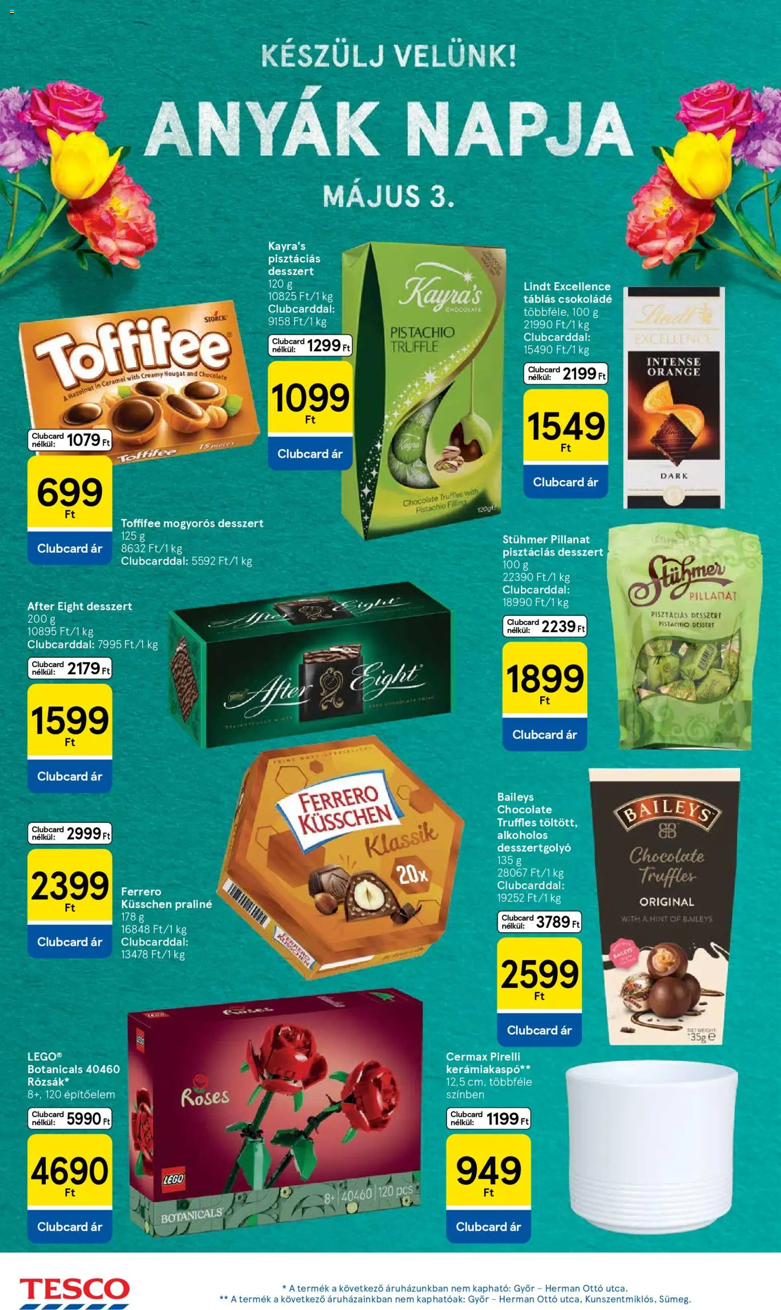 Tesco akciós ujság - amely érvényes a következő dátumtól: 29.04.2026 | Oldal: 4 | Termékek: Praliné, Toffifee, Csokoládé