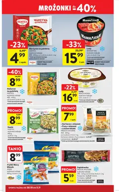 Pogląd oferty "Intermarche Gazetka" - ważna od 30.10.2025 | Strona: 24 | Produkty: Zapiekanka, Makaron, Frytki, Lody