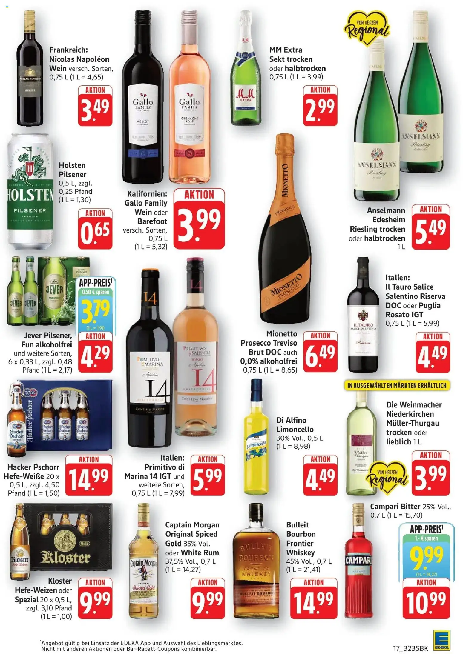Edeka prospekt Pirmasens	 – gültig ab 12.04.2026 | Seite: 17 | Produkte: Limoncello, Wein, Bourbon, Whiskey
