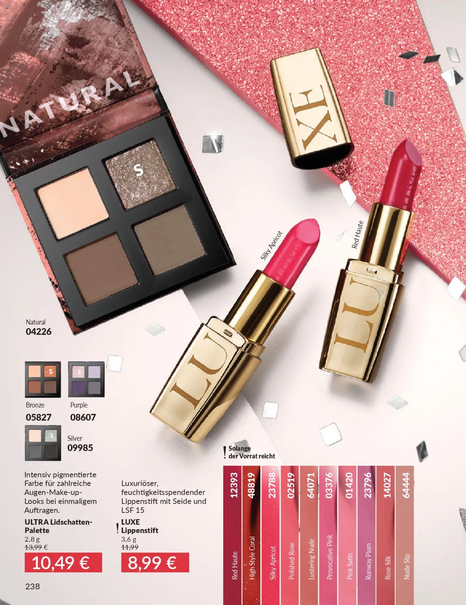 AVON Katalog Dezember 2025 – gültig ab 01.12.2025 | Seite: 240 | Produkte: Coral, Lidschatten, Lippenstift, Slip