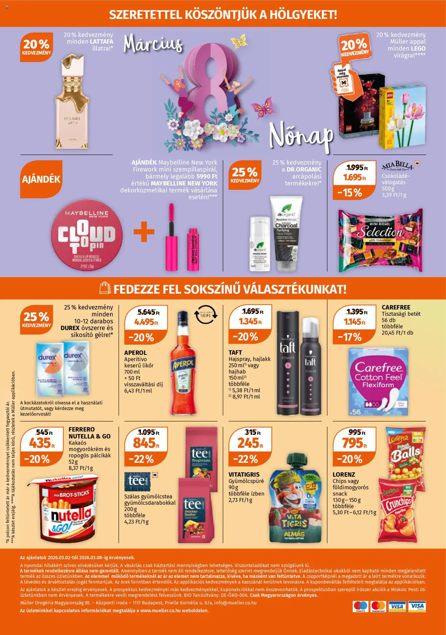 Müller akciós ujság - amely érvényes a következő dátumtól: 02.03.2026 | Oldal: 12 | Termékek: Chips, Nutella, Hajhab, Gyümölcstea
