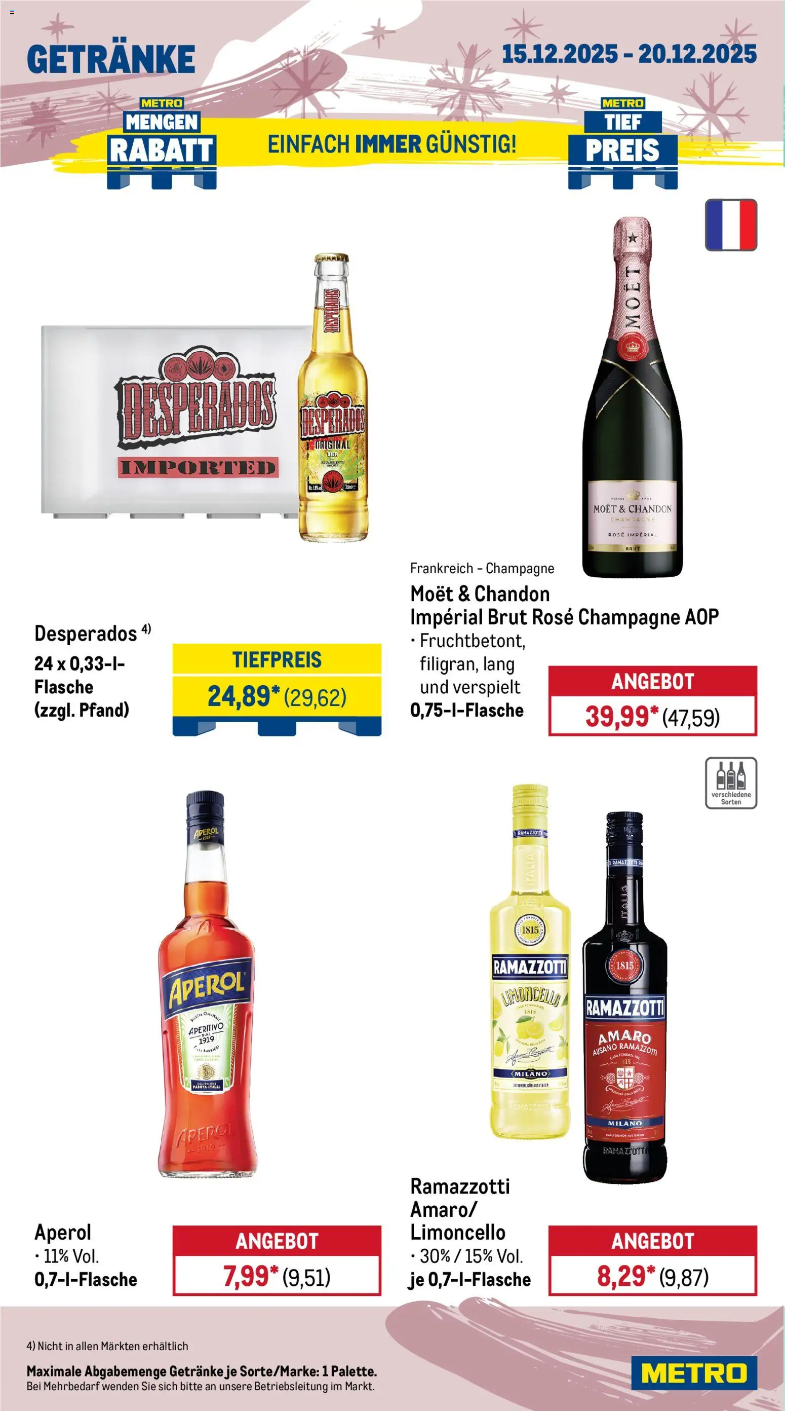 Metro Wochen-Angebote Gastro – gültig ab 15.12.2025 | Seite: 16 | Produkte: Bier, Limoncello, Desperados, Ramazzotti