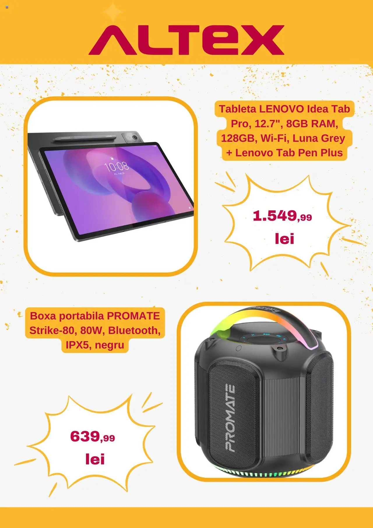 Noul catalog Altex – valabil de la 11.09.2025 | Pagină: 2 | Produse: Tabletă, Boxă portabilă