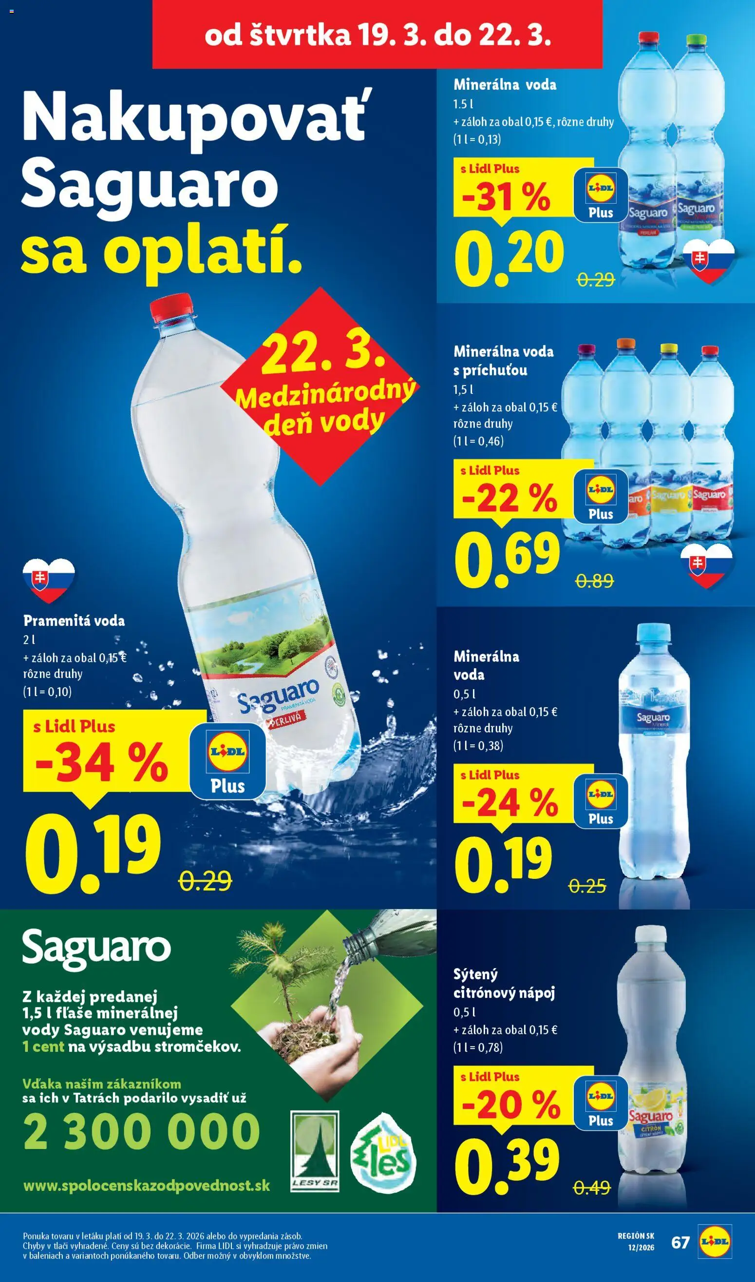Nové Lidl akcie – leták je platný od 19.03.2026 | Strana: 24 | Produkty: Voda, Minerálna voda