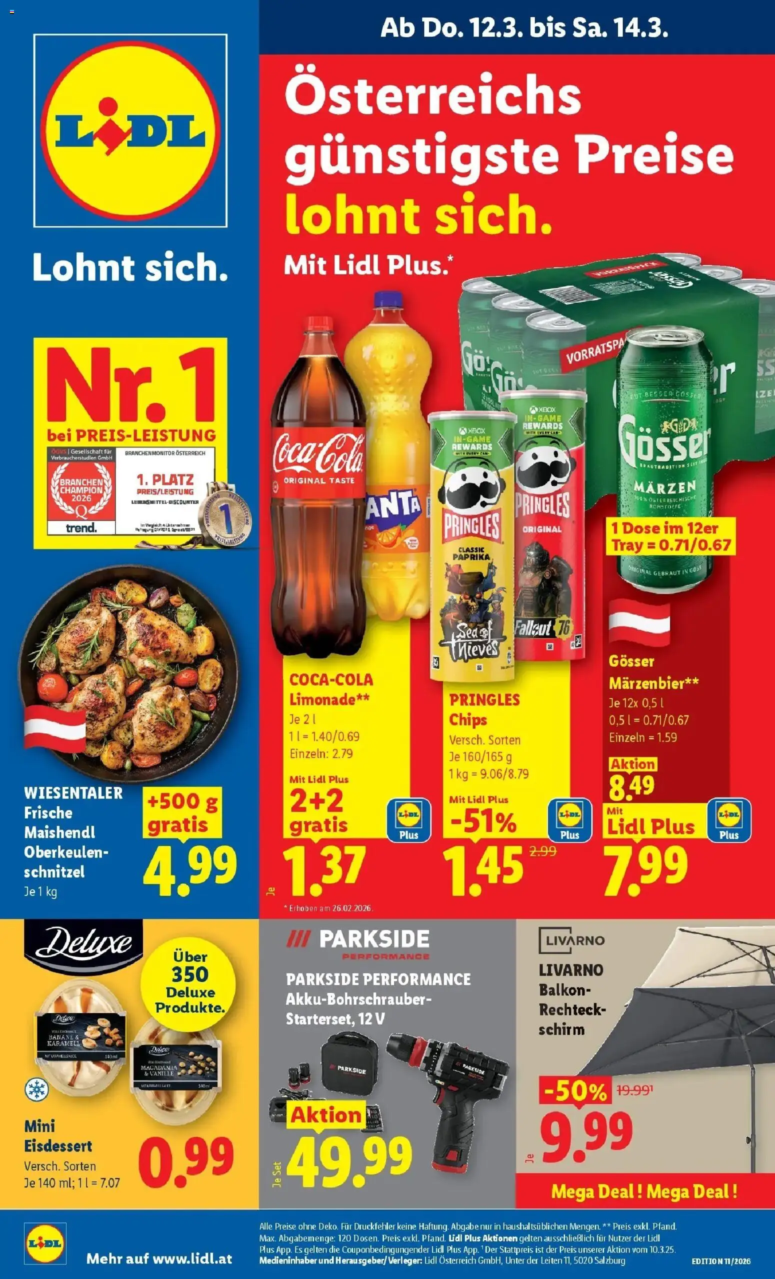 Lidl Flugblatt - Wien, Langenzersdorf, Zwettl gültig ab 12.03.2026 | Seite: 1 | Produkte: Chips