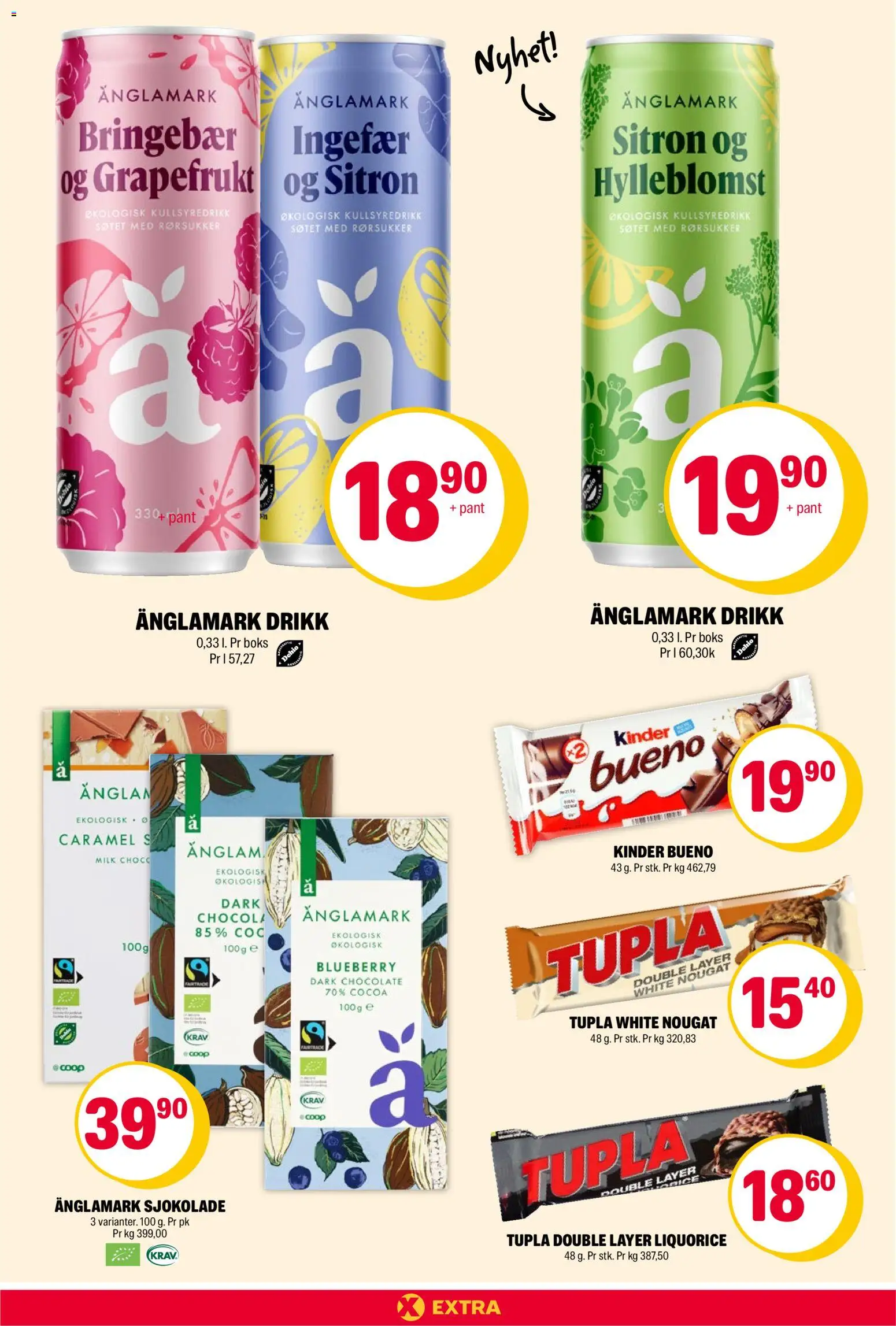 {H1} | Side: 12 | Produkter: Sjokolade, Bringebær, Flips, Grapefrukt