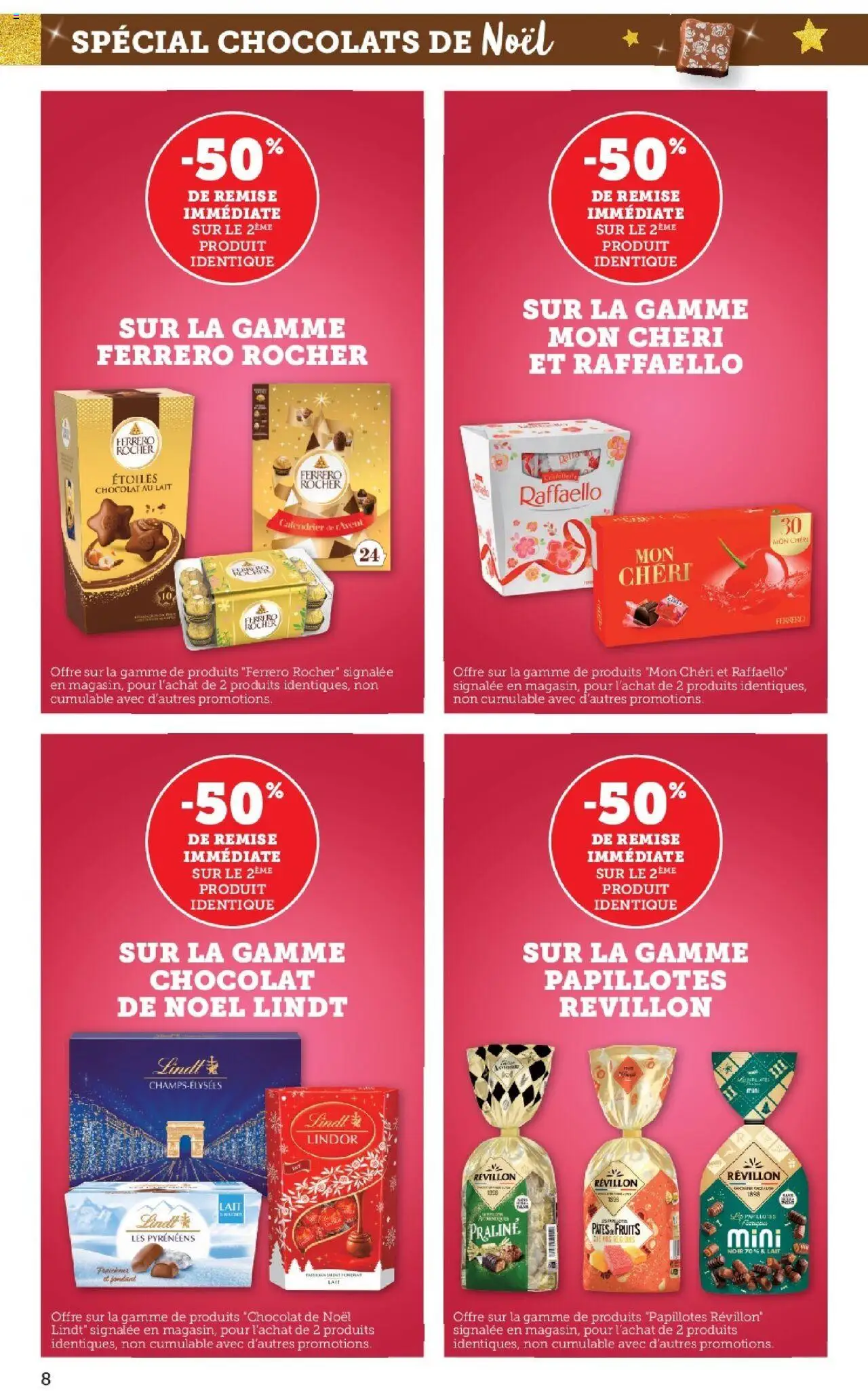 {H1} | Page: 8 | Produits: Calendrier, Lait, Chocolat, Papillotes