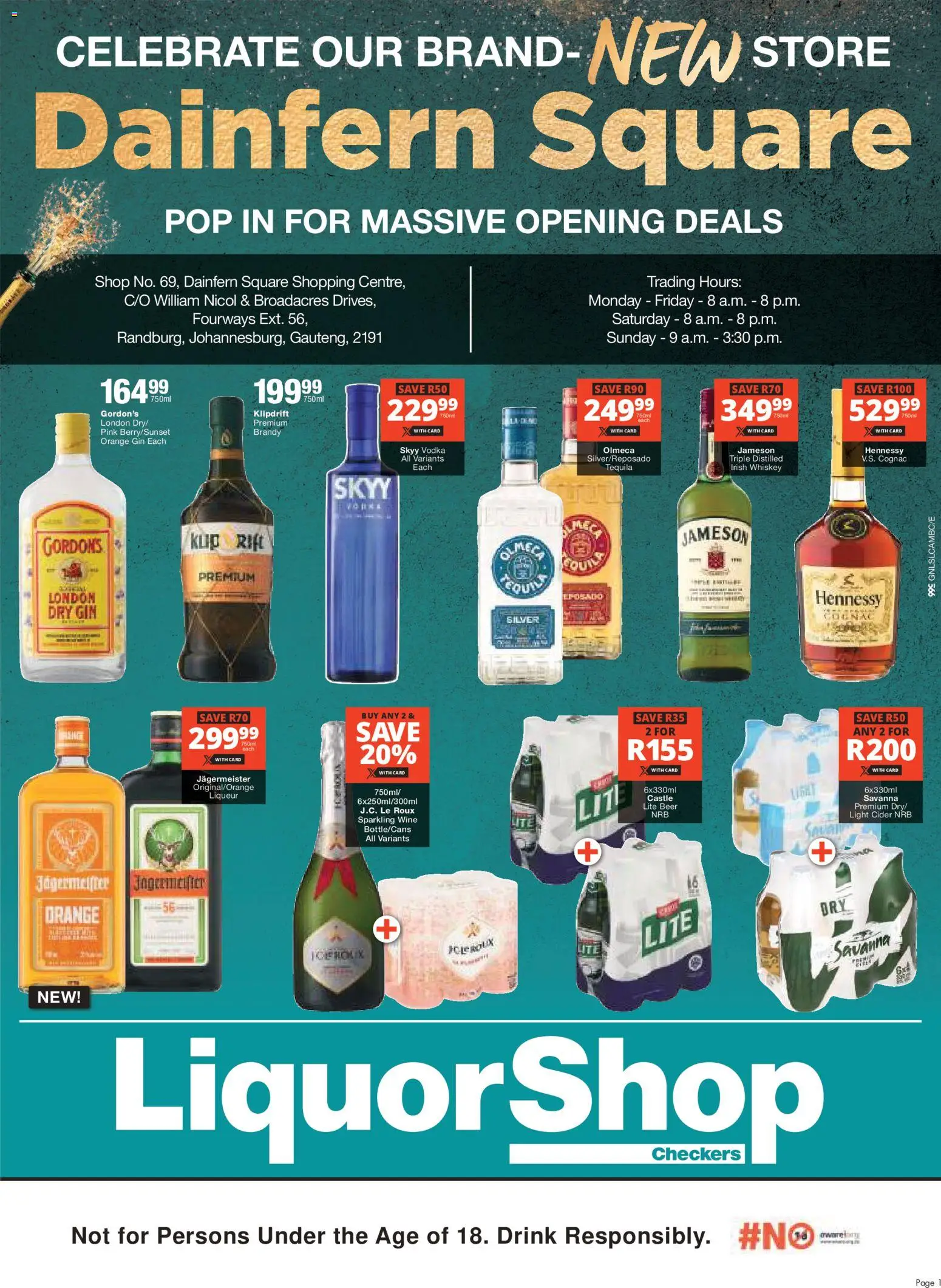 New Checkers catalogue – valid from 26.04.2026 | Page: 1 | Products: Brandy, Wine, Vodka, Ensalada de quino