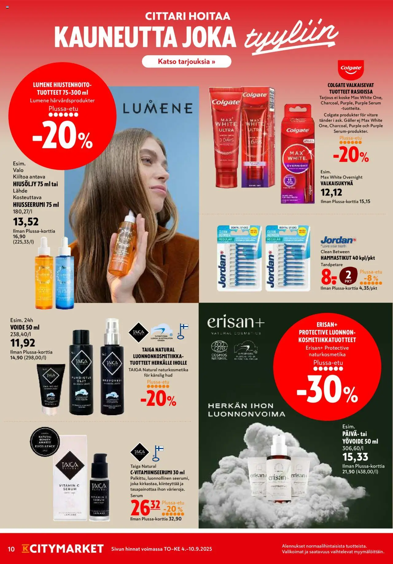 K-Citymarket tarjoukset – voimassa 04.09.2025 alkaen | Sivu: 10 | Tuotteet: Hiusöljy, Yövoide, Öljy