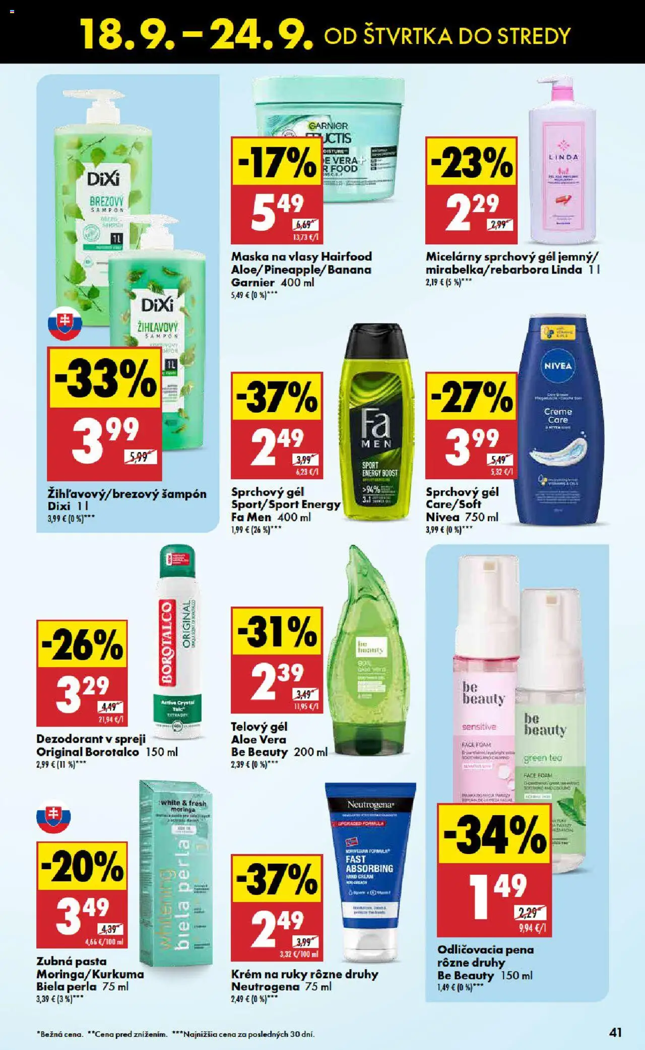 Nové Biedronka akcie – leták je platný od 18.09.2025 | Strana: 41 | Produkty: Šampón, Maska, Dezodorant, Zubná pasta
