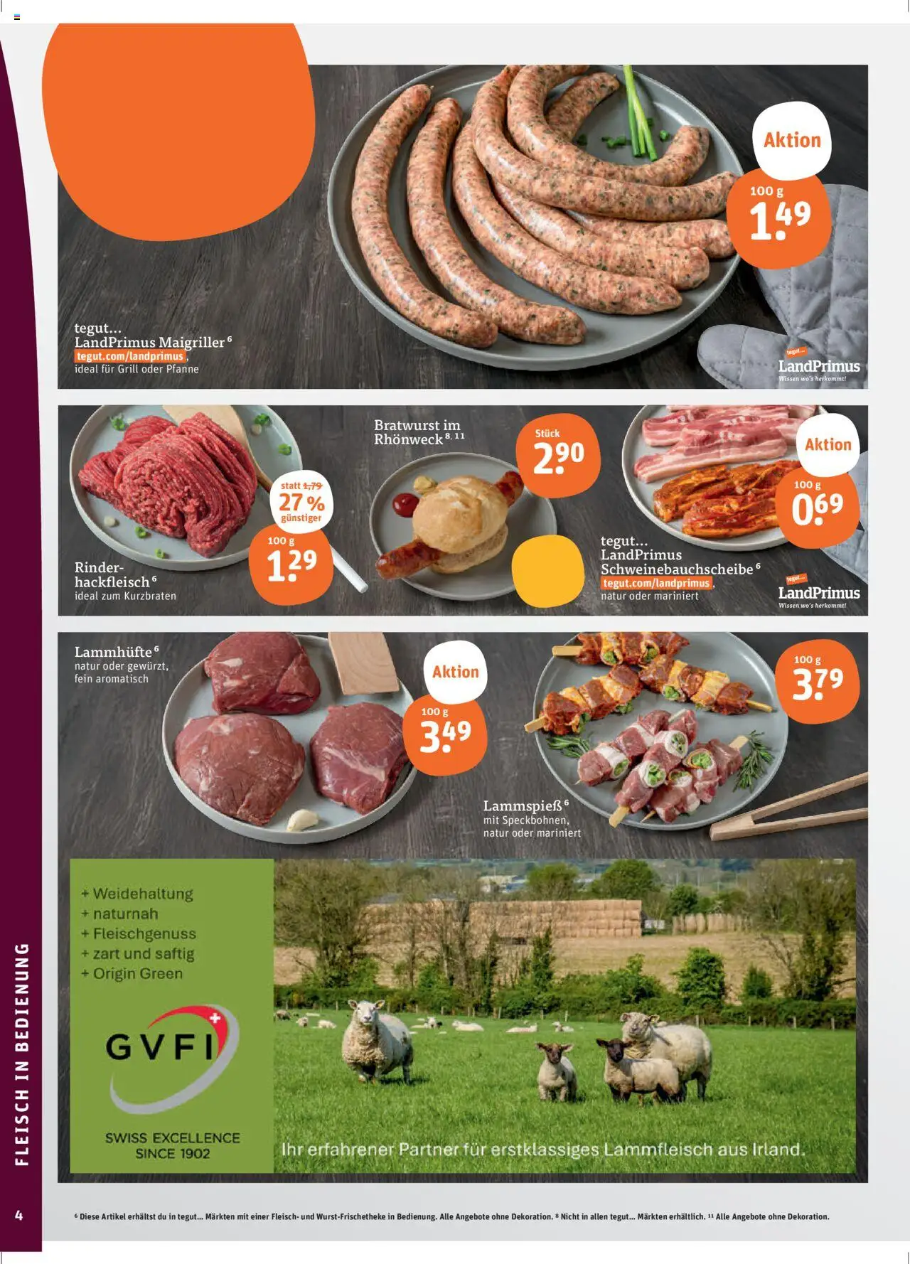 Tegut Prospekt - gültig ab dem 21.08.2025 | Seite: 6 | Produkte: Grill, Bratwurst, Fleisch, Hackfleisch