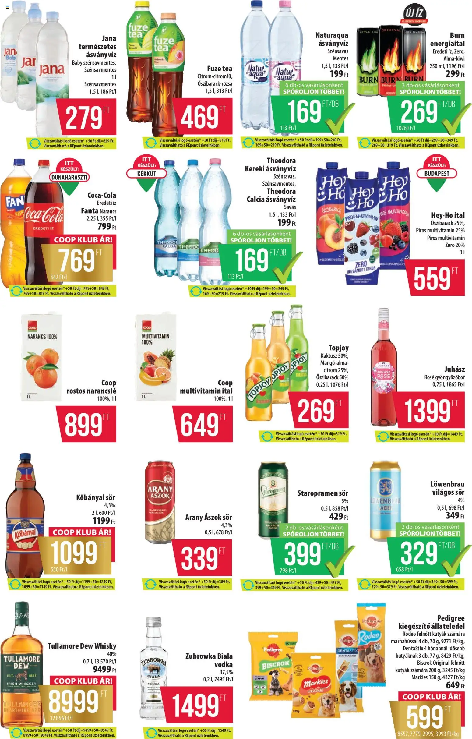 COOP akciós ujság - amely érvényes a következő dátumtól: 09.04.2026 | Oldal: 9 | Termékek: Fanta, Coca Cola, Whisky, Cukor