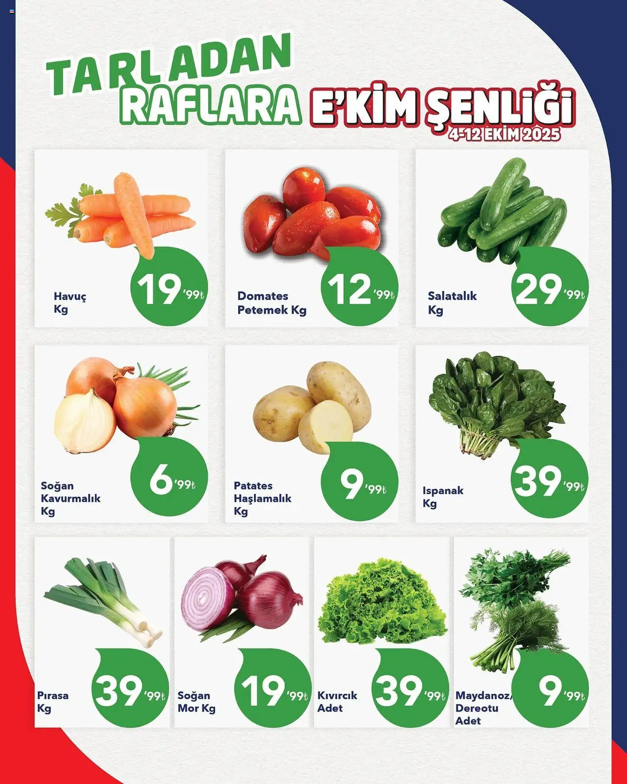 Kim Market Tarladan Raflara Ekim Şenliği - 04.10.2025 tarihinden itibaren geçerlidir | Sayfa: 2 | Ürünler: Pırasa, Ispanak, Havuç, Salatalık