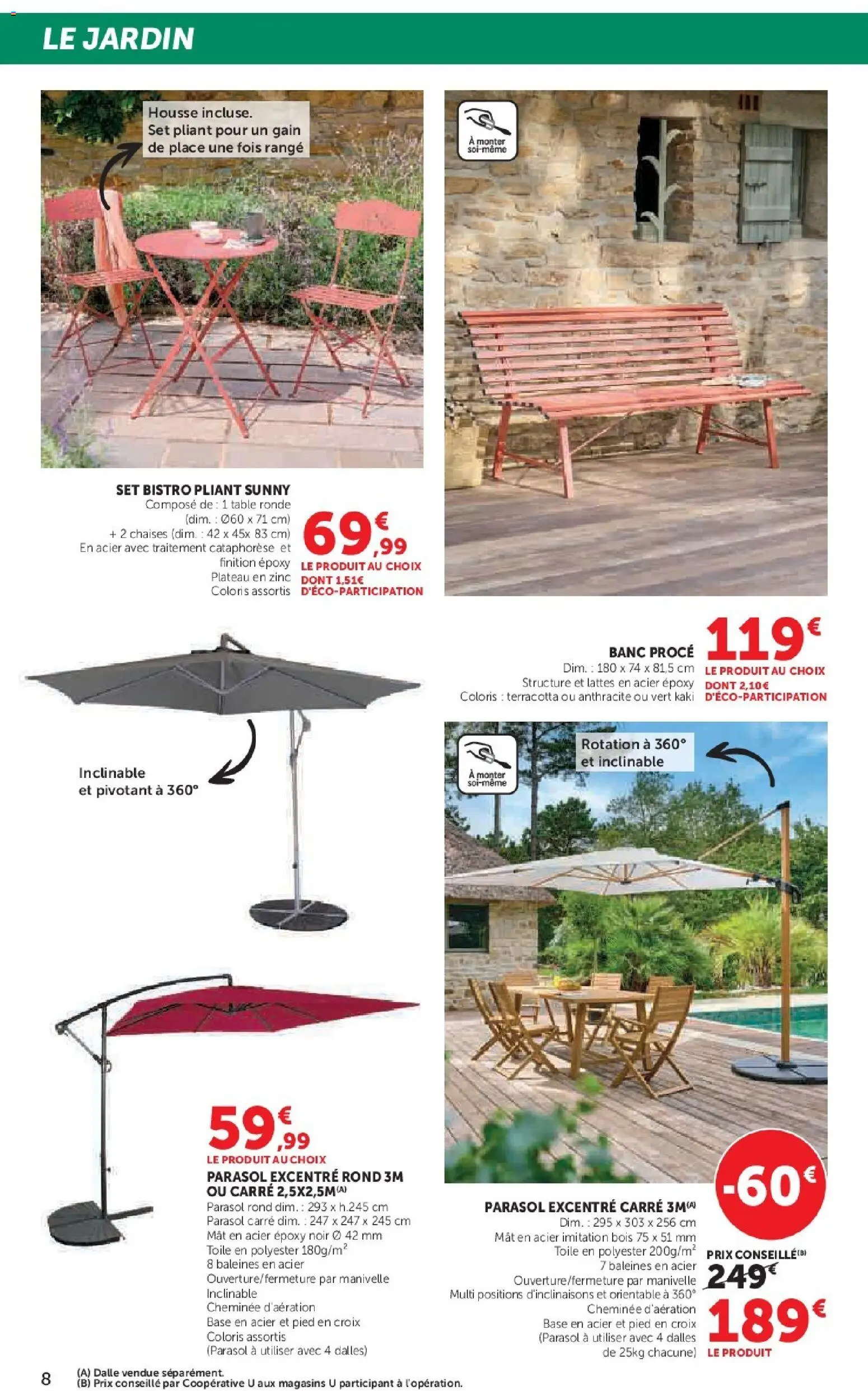 {H1} | Page: 8 | Produits: Base, Plateau, Table, Parasol