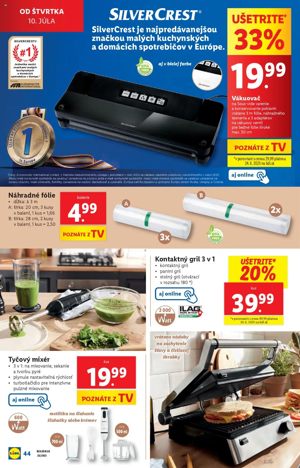Lidl leták │ platný od 07.07.2025 | Strana: 52 | Produkty: Gril, Tv, Ventil, Mixér