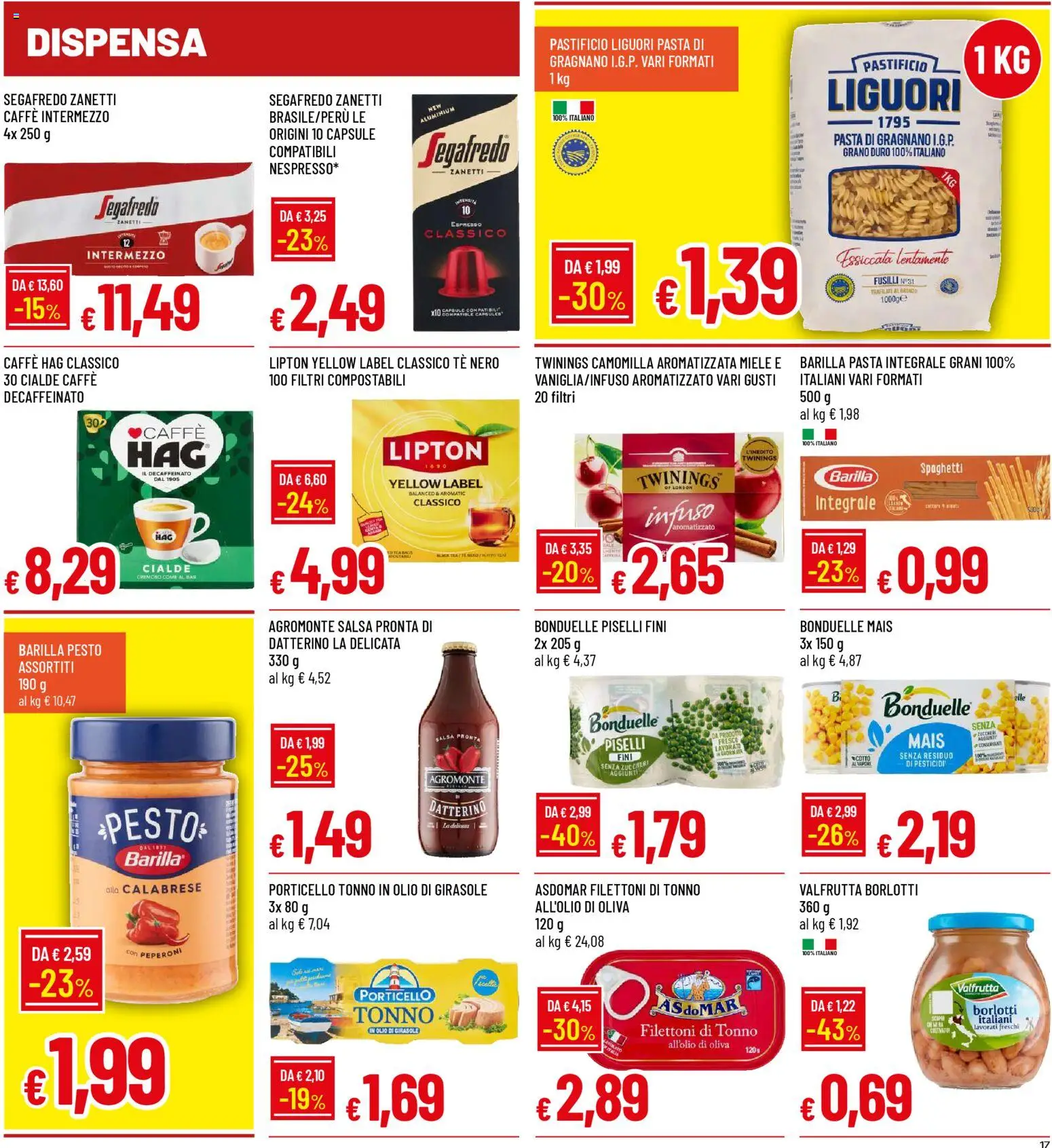 Volantino Galassia del 23.04.2026 | Pagina: 17 | Prodotti: Piselli, Tonno, Fusilli, Miele