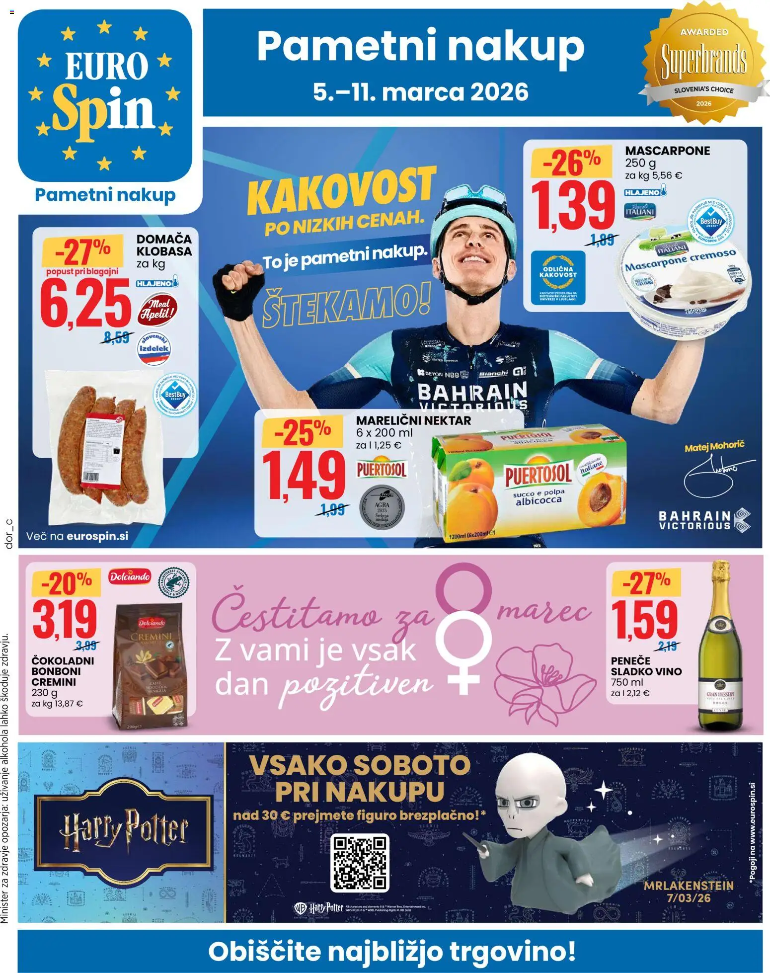 Novi Eurospin katalog ponudbe – veljaven od 05.03.2026 | Stran: 1 | Izdelki: Bonboni, Vino