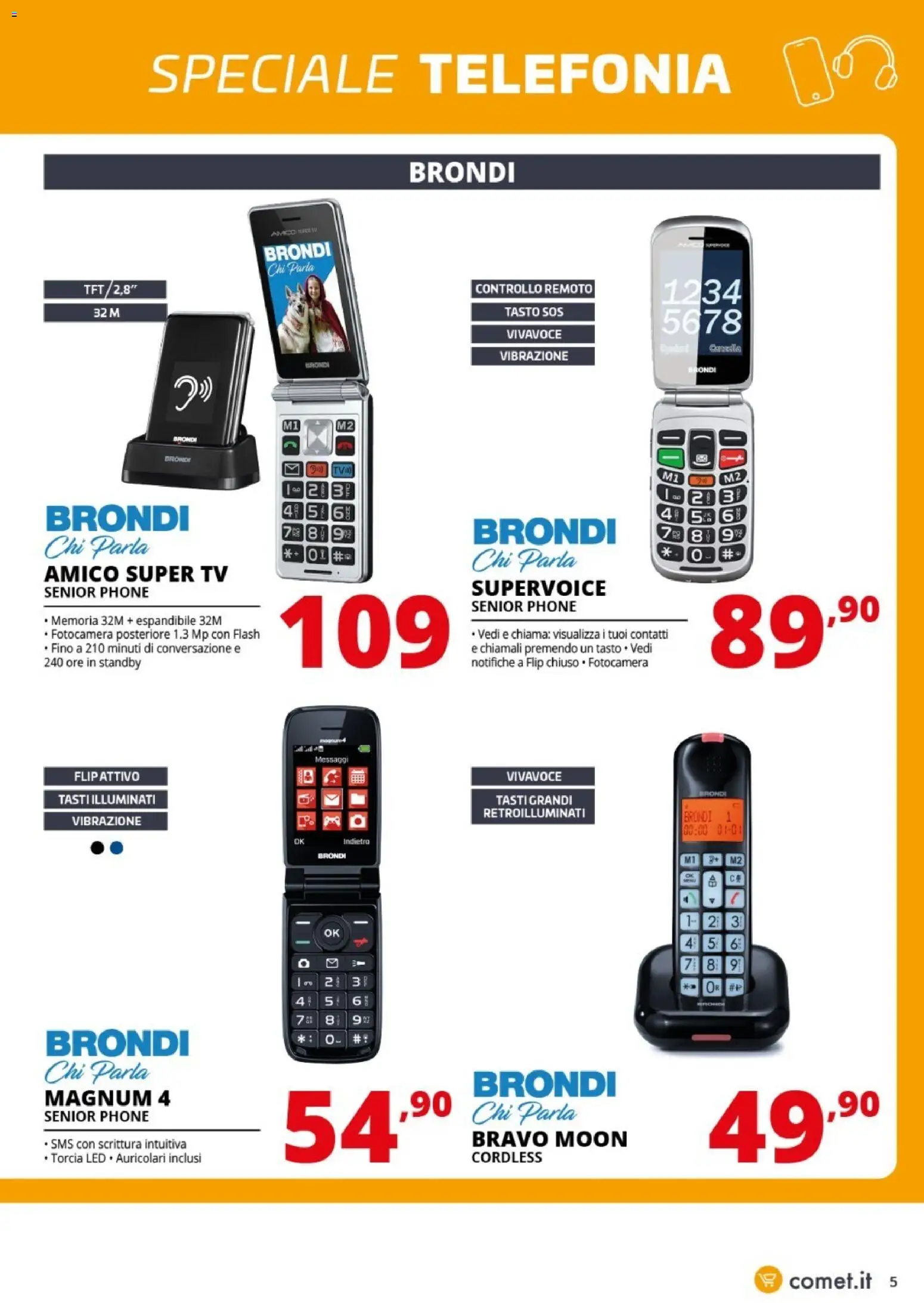 Volantino Comet del 23.01.2026 | Pagina: 5 | Prodotti: Auricolari, Torcia, TV, Fotocamera