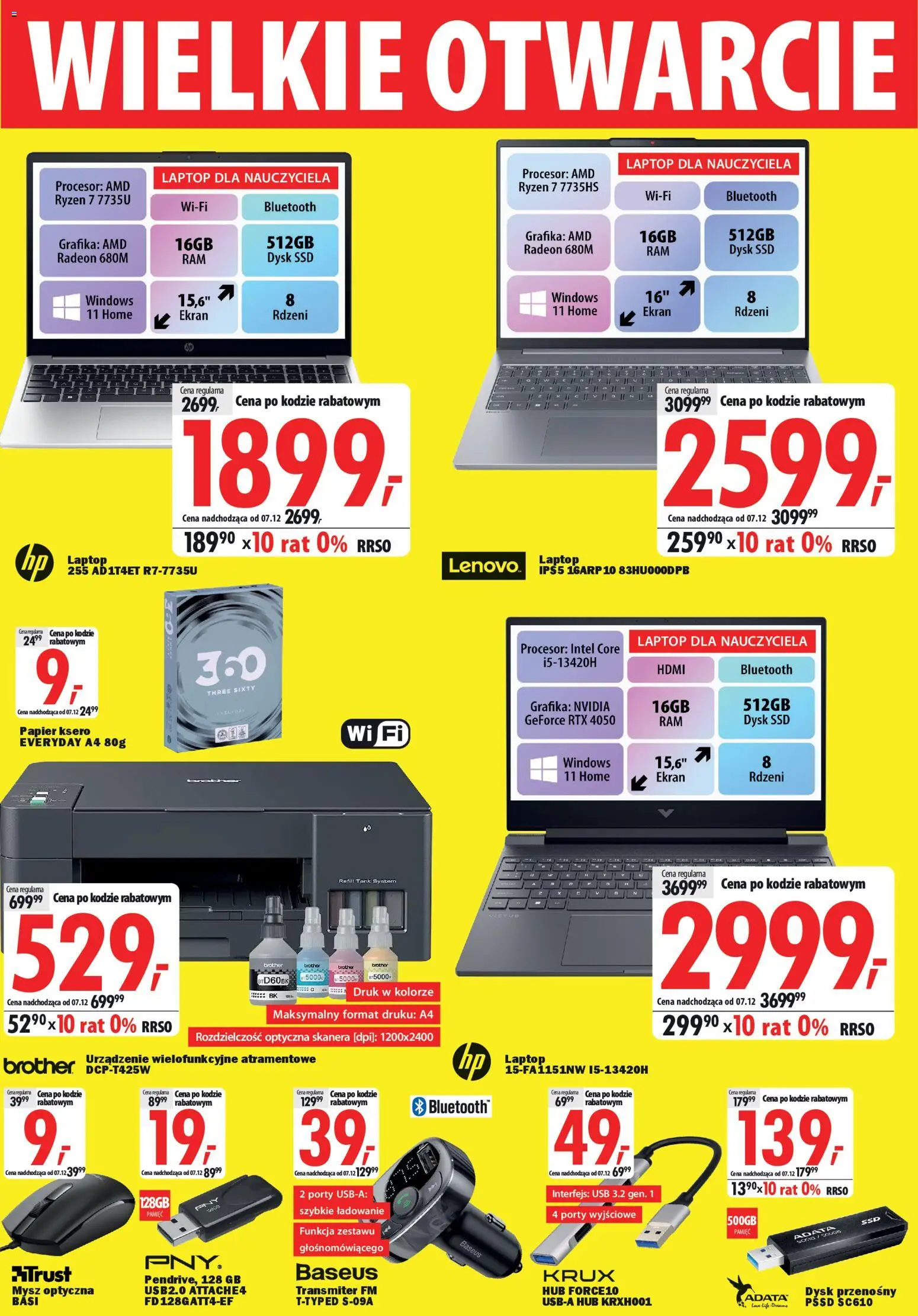 Mediaexpert Gazetka - Wielkie otwarcie Sieradz  od 27.11.2025 | Strona: 5 | Produkty: Laptop, Dysk, USB, Papier ksero