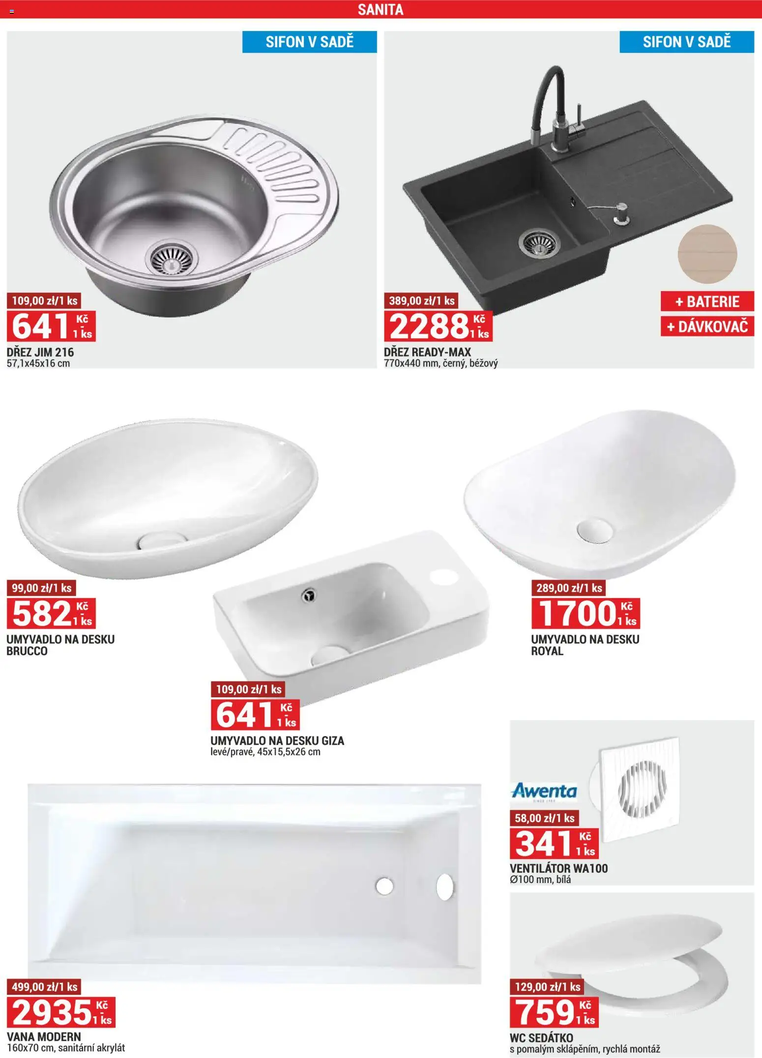 Merkury Market leták od 01.02.2026 | Strana: 24 | Produkty: Dávkovač, Dřez, Ventilátor, Wc