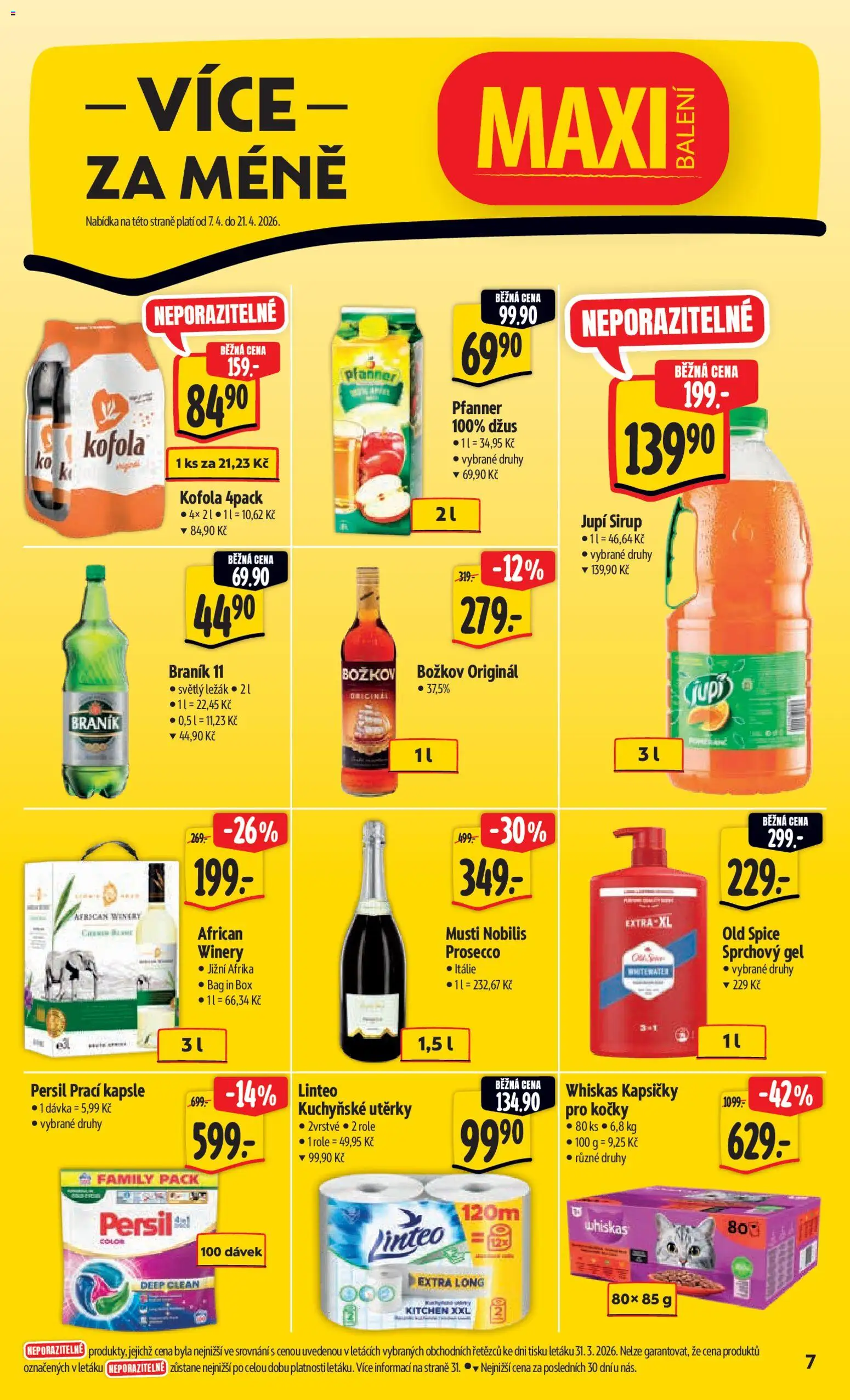 Albert leták - Hypermarket od 07.04.2026 | Strana: 13 | Produkty: Prosecco, Džus, Kapsle, Sirup