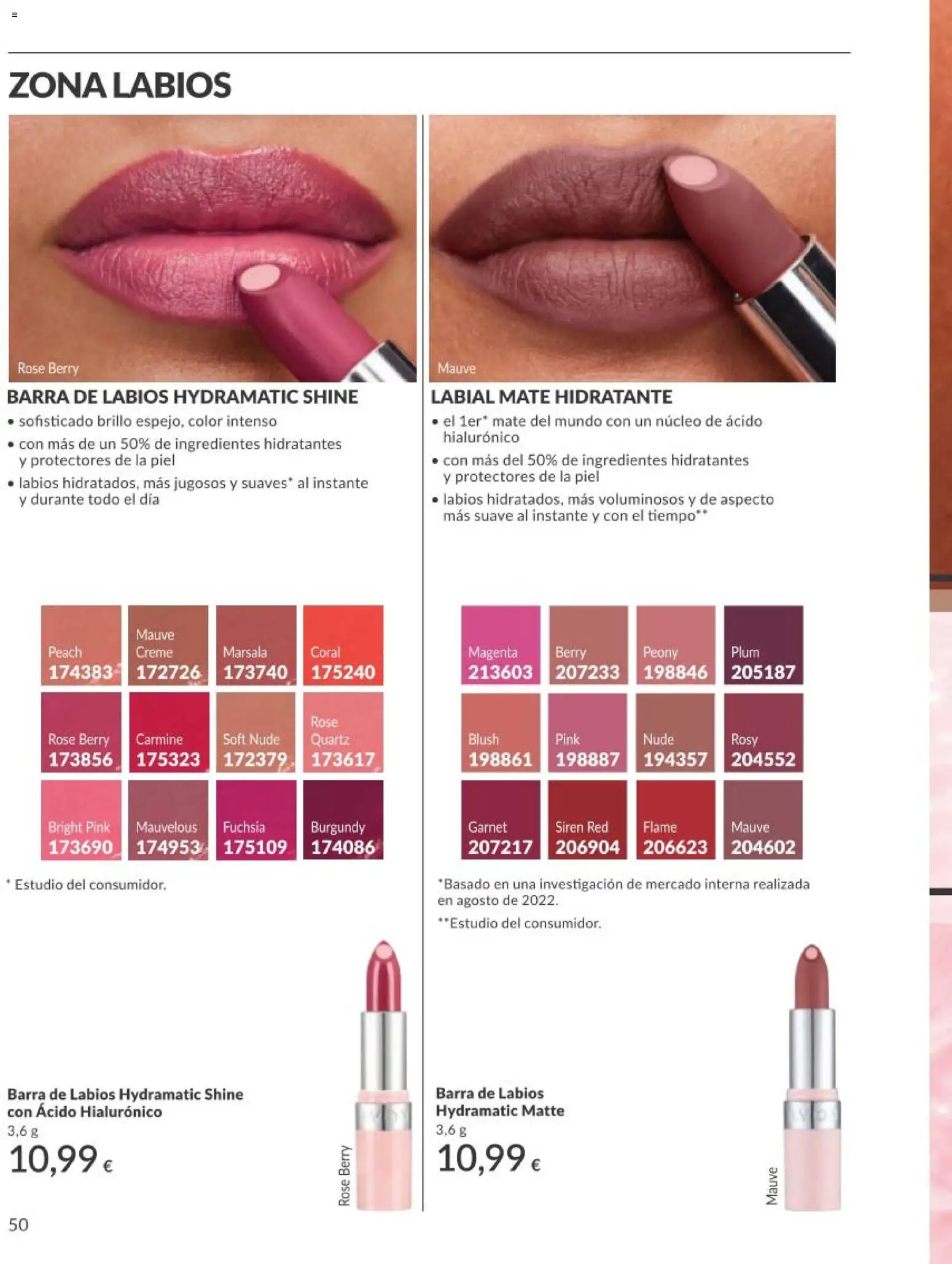 Catálogo AVON campaña 5 │ válido desde el 01.05.2026 | Página: 50 | Productos: Κρεμάστρα, Barra de labios