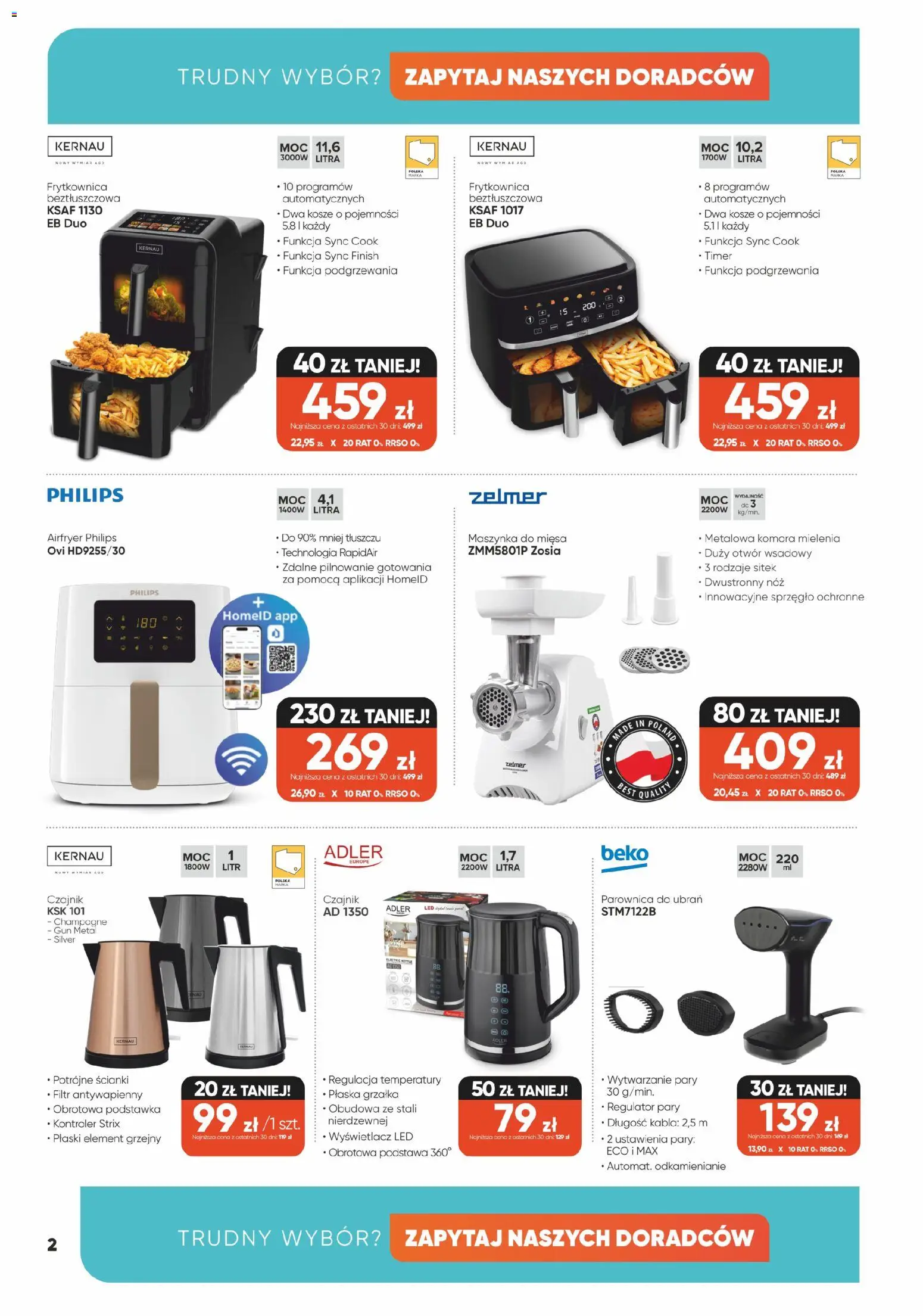 Max elektro Gazetka od 30.12.2025 | Strona: 2 | Produkty: Czajnik, Frytkownica, Champagne, Parownica