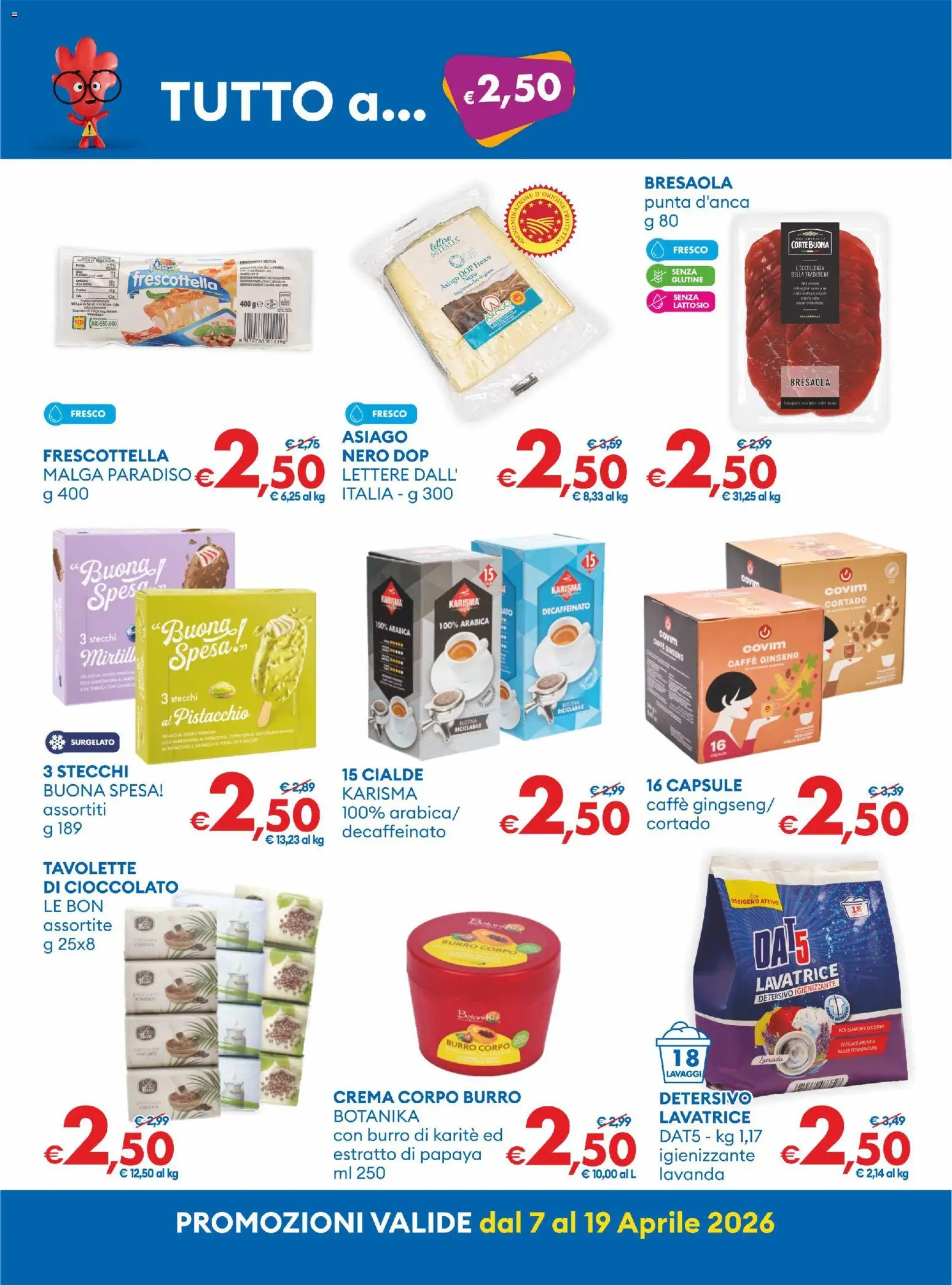 Volantino MD Discount del 07.04.2026 | Pagina: 6 | Prodotti: Crema, Cioccolato, Bresaola, Lavatrice