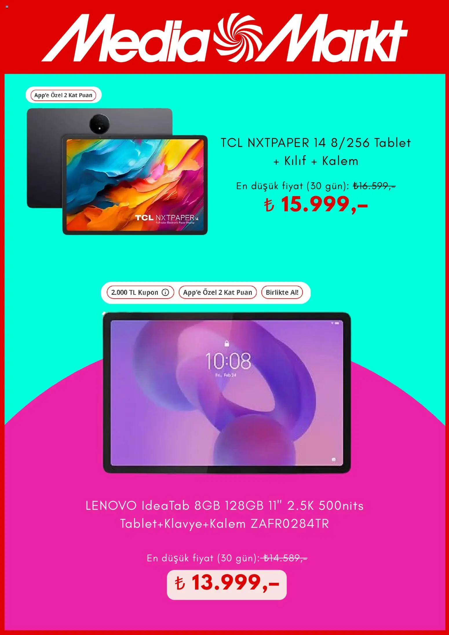 Media Markt Black Friday - 07.11.2025 tarihinden itibaren geçerlidir | Sayfa: 3 | Ürünler: Tablet