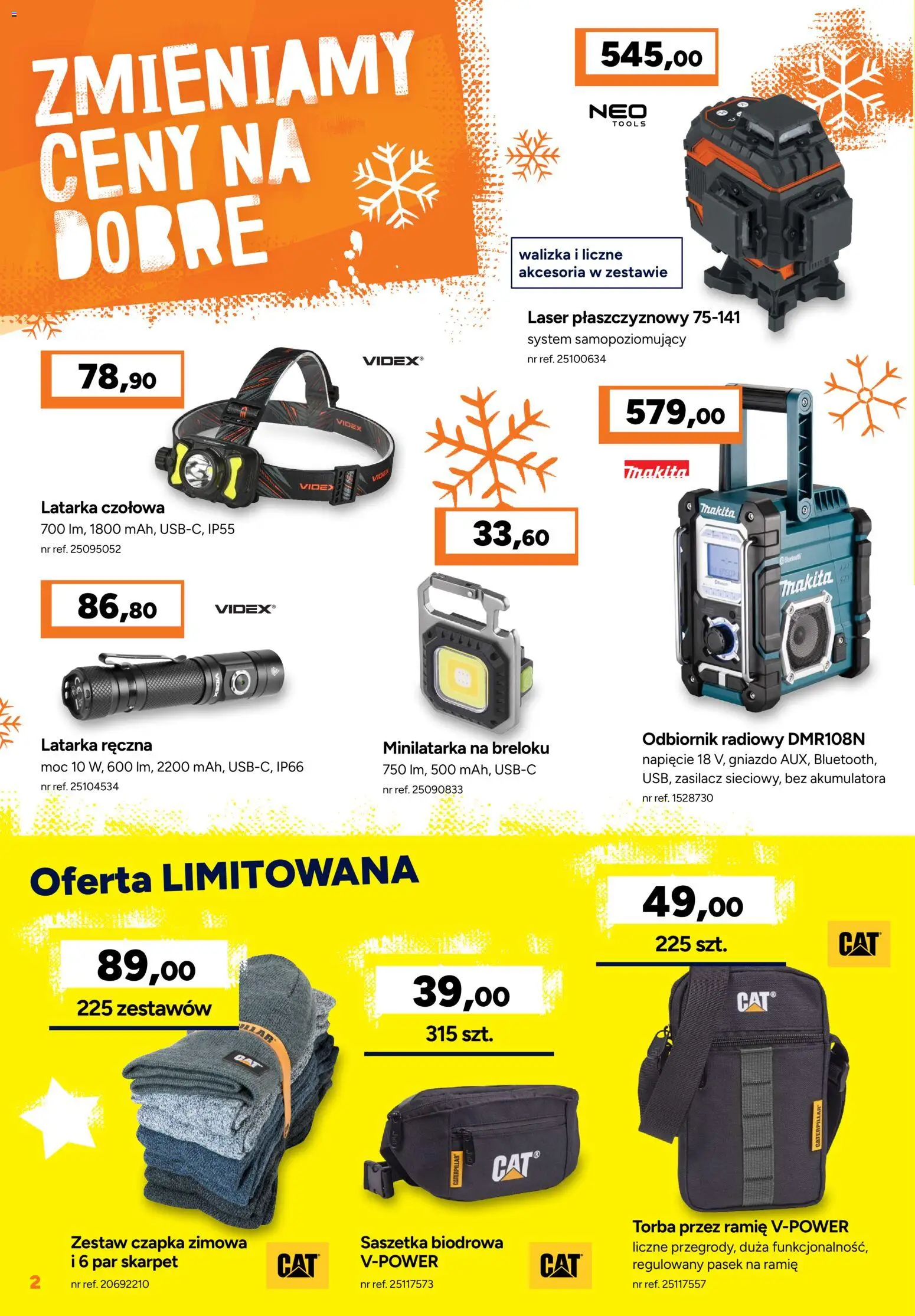 Bricoman Gazetka od 01.12.2025 | Strona: 2 | Produkty: Czapka, Pasek, Torba, Latarka czołowa