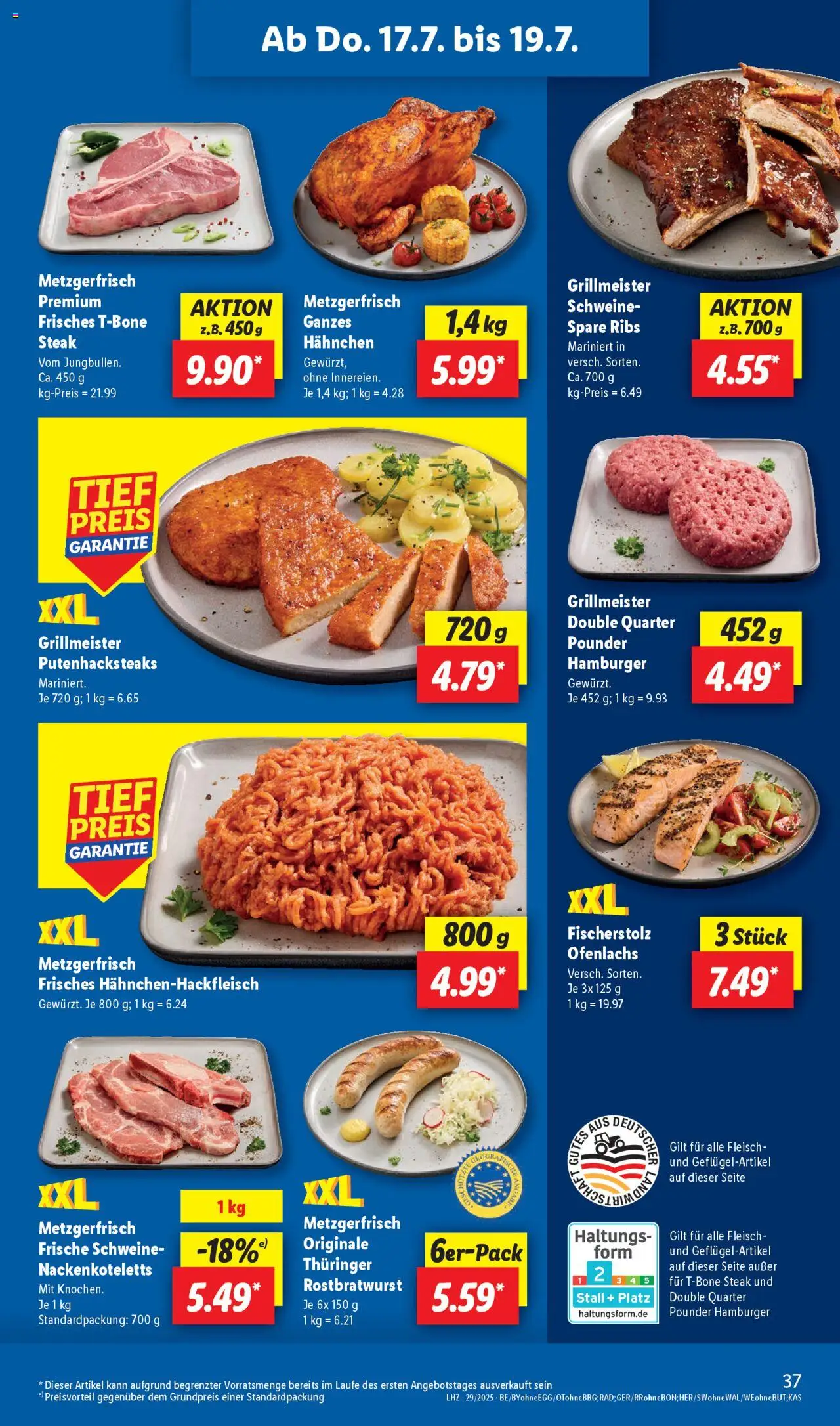 Lidl Prospekt Heppenheim - gültig ab dem 14.07.2025 | Seite: 55 | Produkte: Hahnchen, Spare ribs, Steak, Fleisch