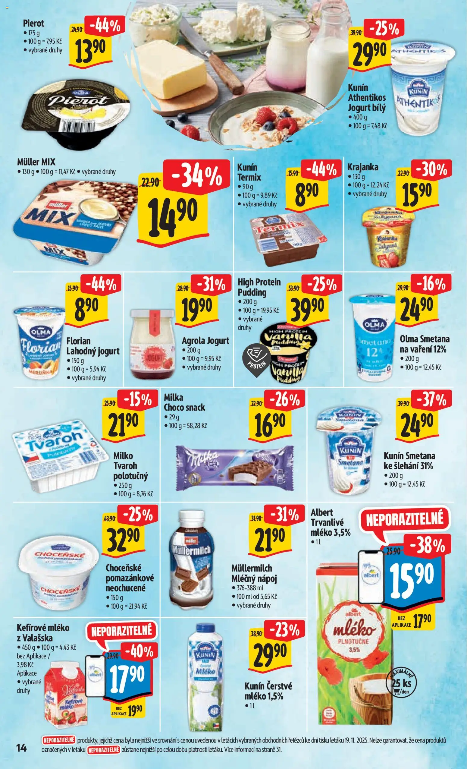 Albert leták - Hypermarket od 26.11.2025 | Strana: 24 | Produkty: Milka, Smetana, Smetana ke šlehání, Protein