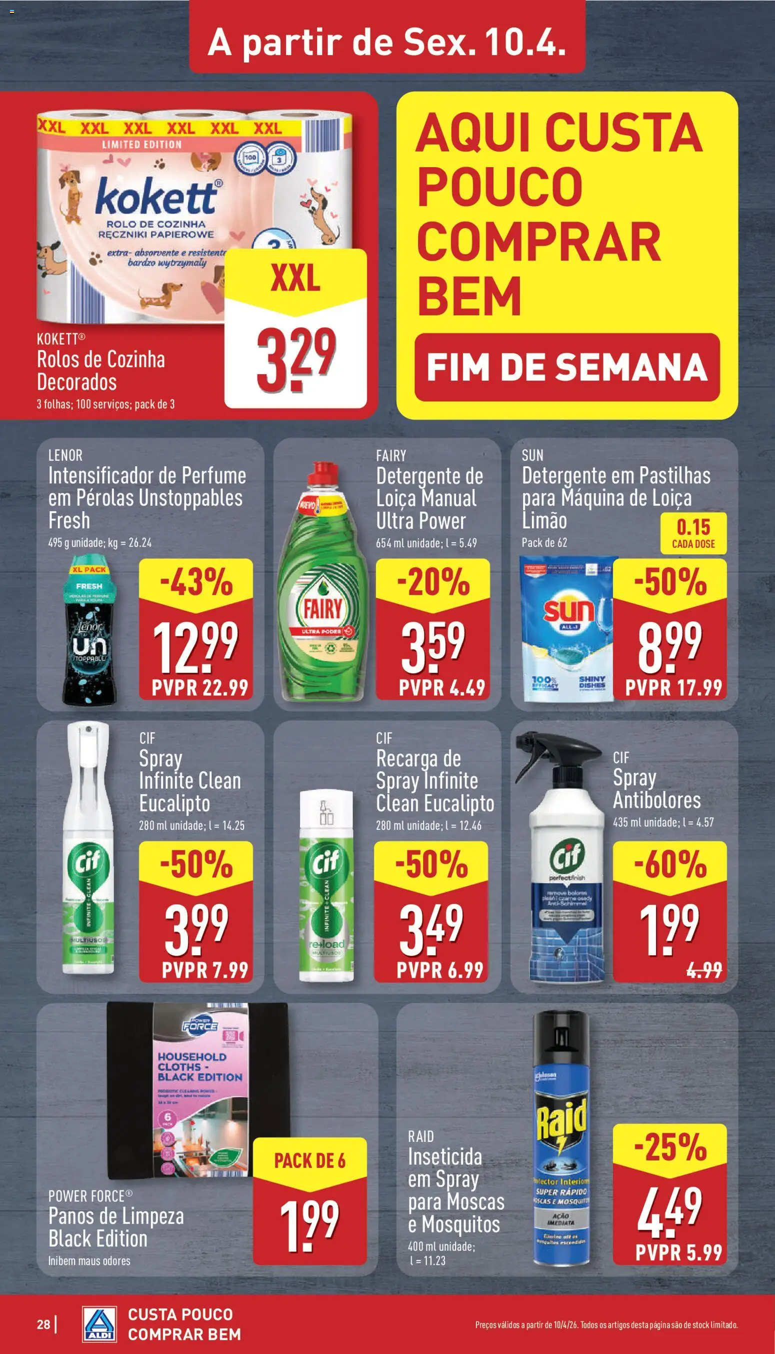 Aldi folheto │ válido de 06.04.2026 | Página: 28 | Produtos: Perfume, Inseticida, Panos de limpeza, Detergente
