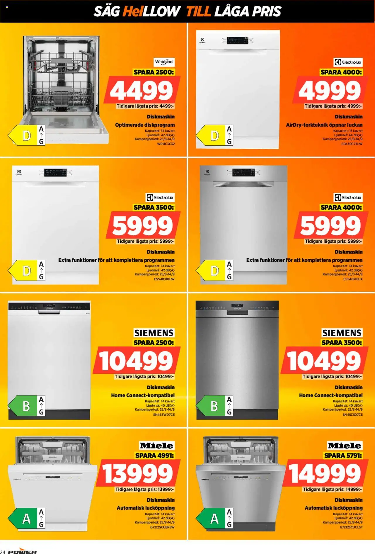 Power reklamblad aktuell från 08.09.2025 | Sida: 24 | Produkter: Diskmaskin, Såg, Kuvert
