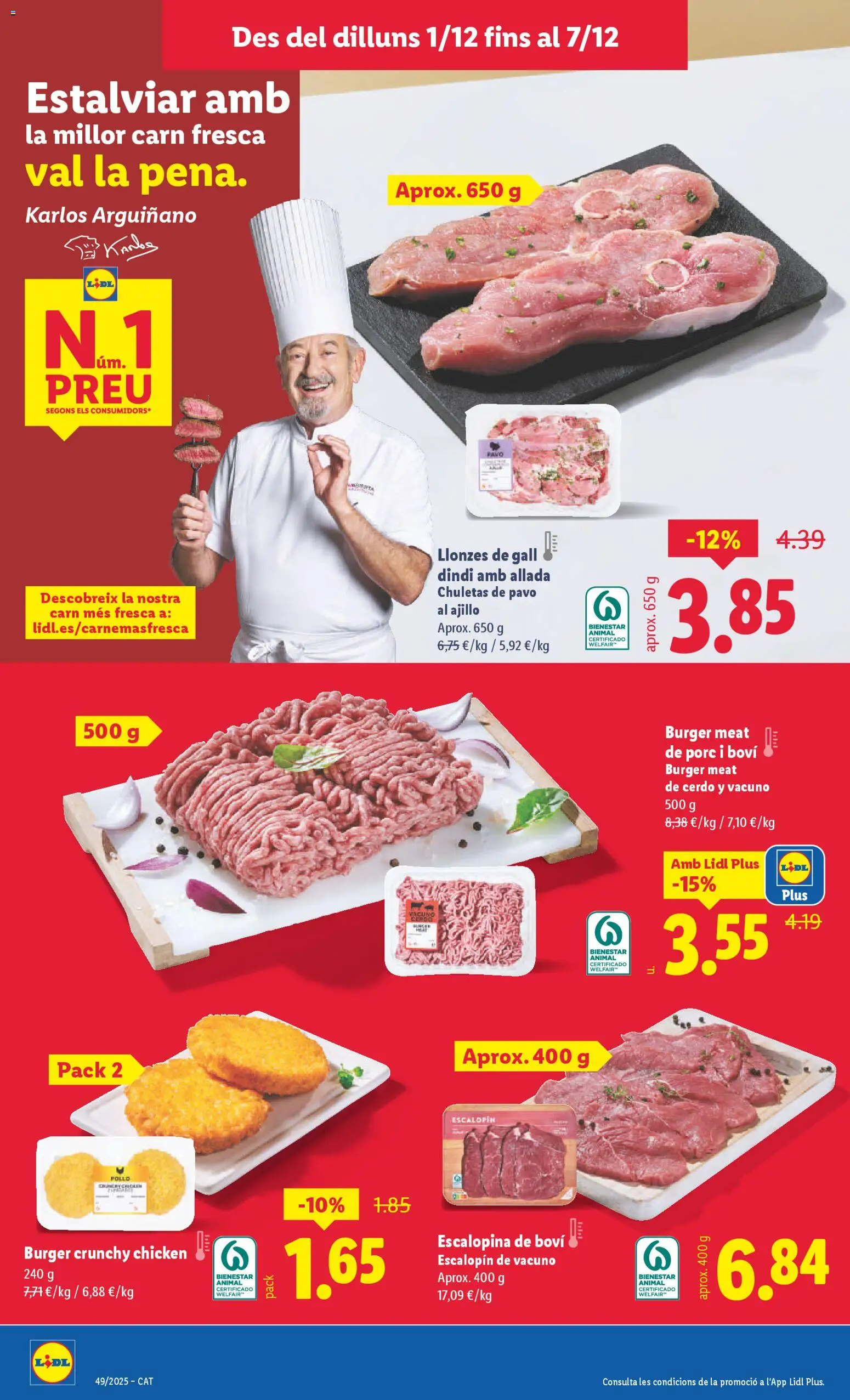Lidl folleto │ válido desde el 01.12.2025 | Página: 8 | Productos: Chuletas de pavo, Cerdo
