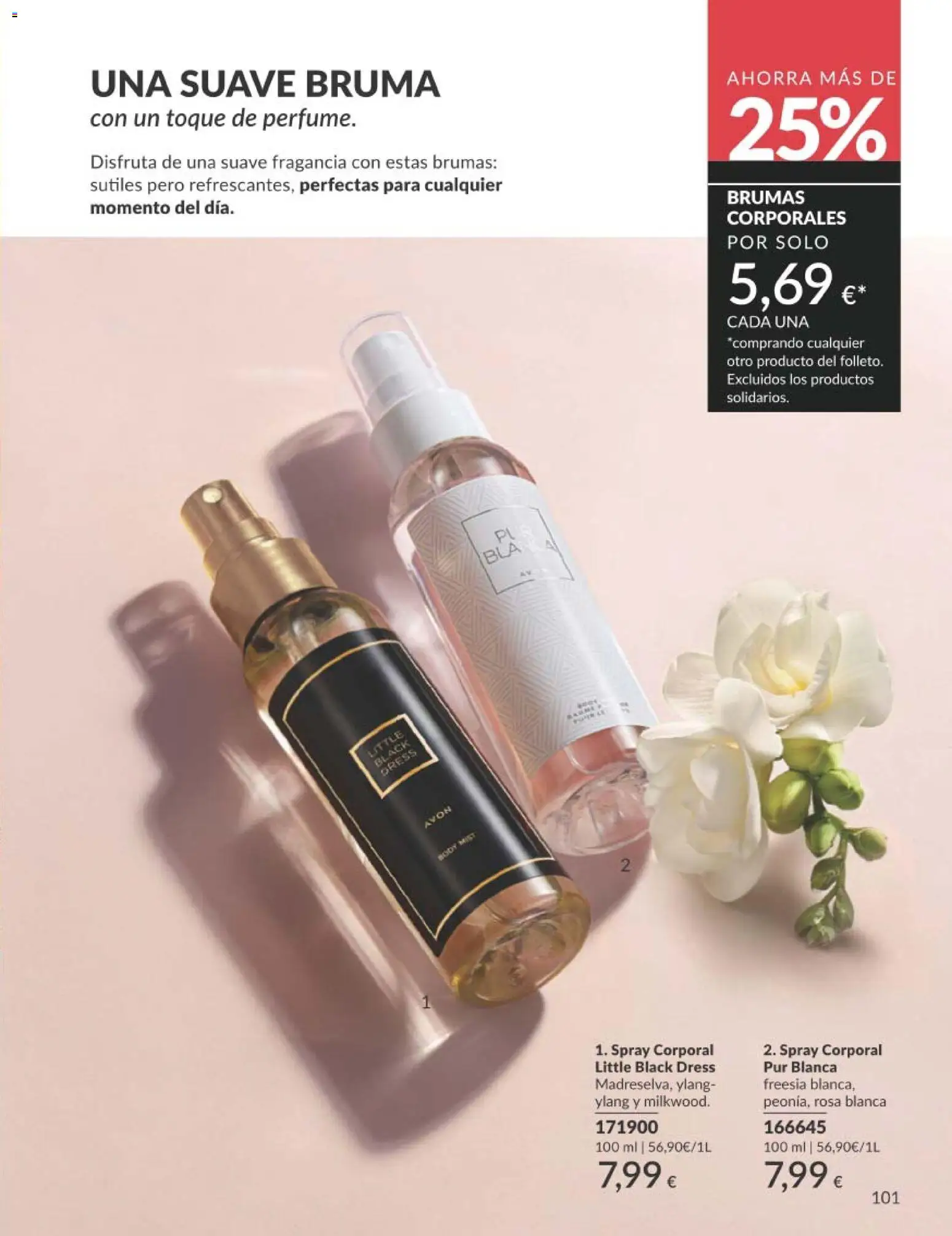 Catálogo AVON campaña 1 │ válido desde el 01.01.2026 | Página: 101 | Productos: Fragancia, Spray corporal, Body